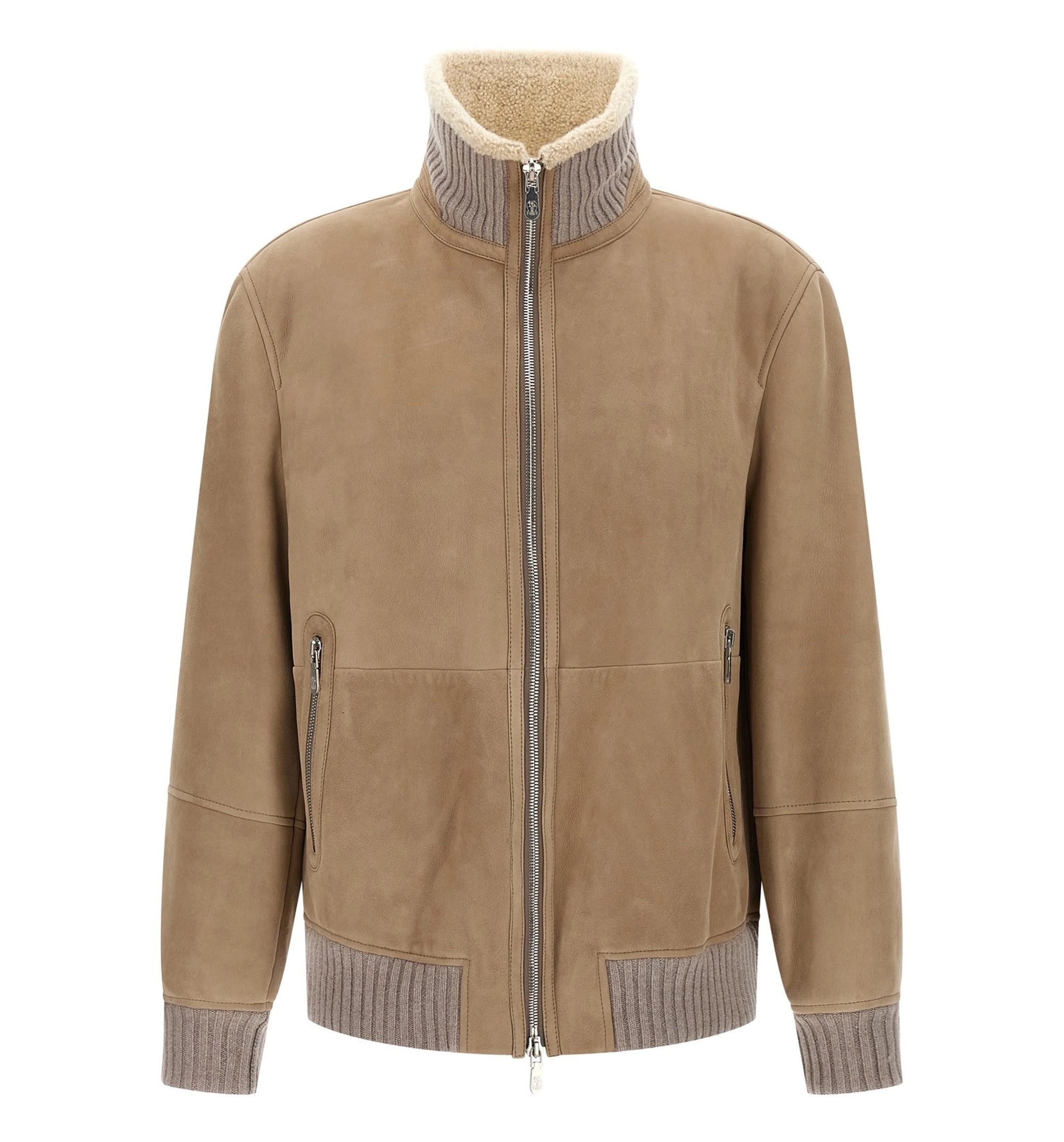 Curly Shearling Bomber Jacket