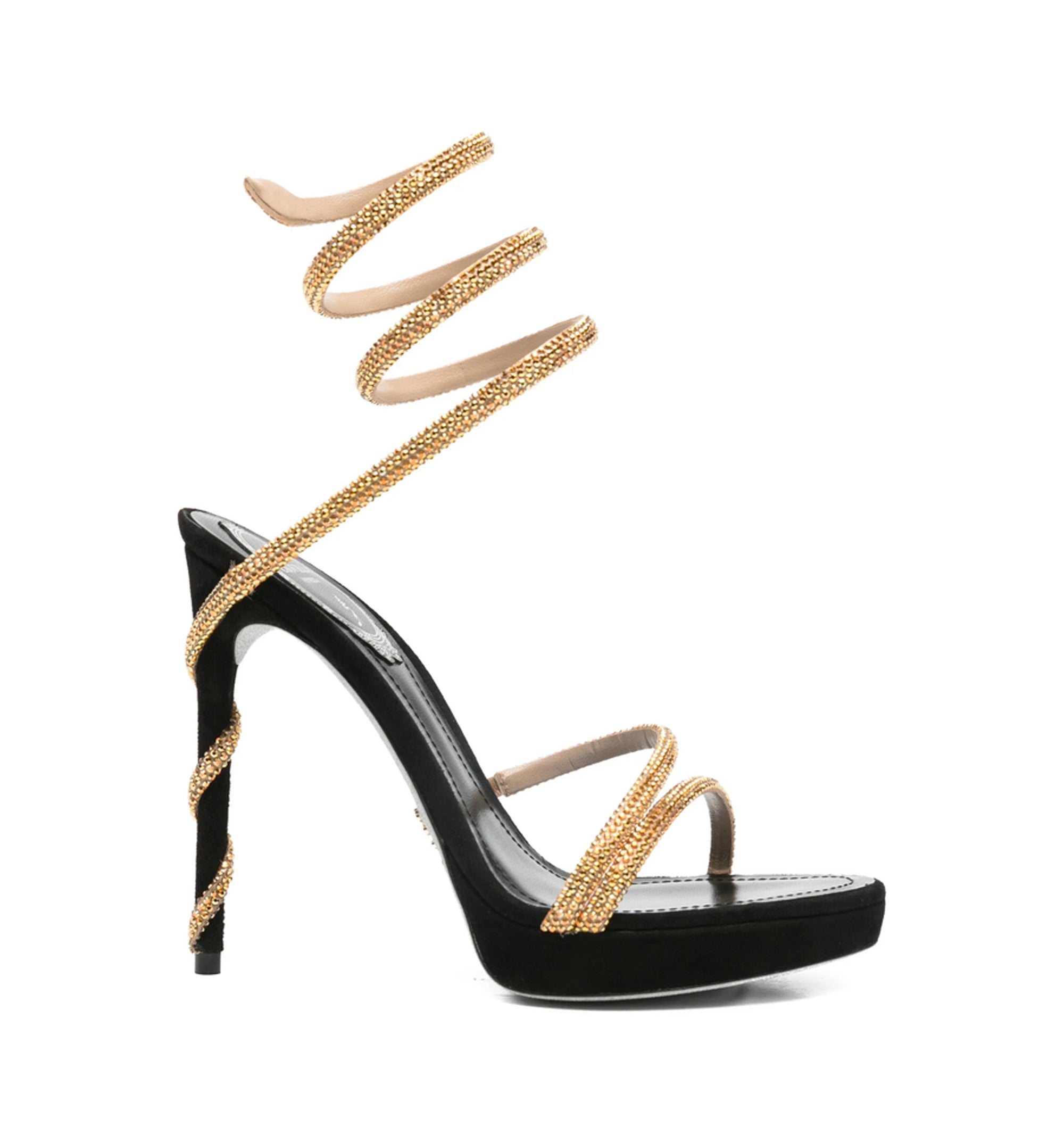 Margot Black And Gold Platform Sandal 120