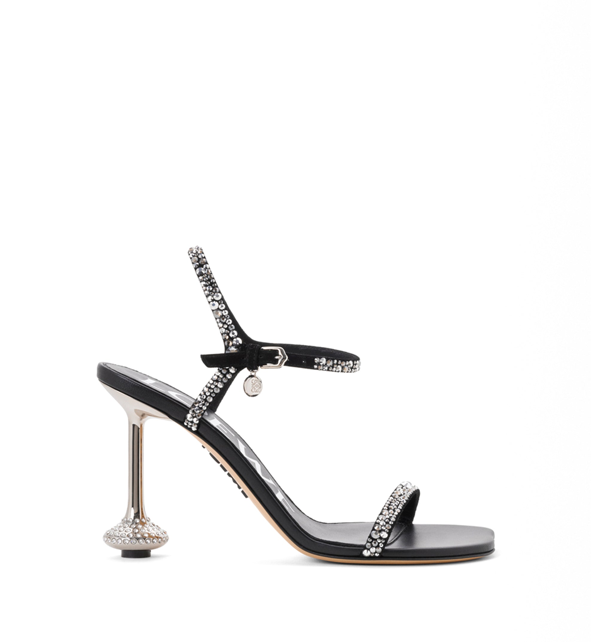 Toy sandal in suede and strass
