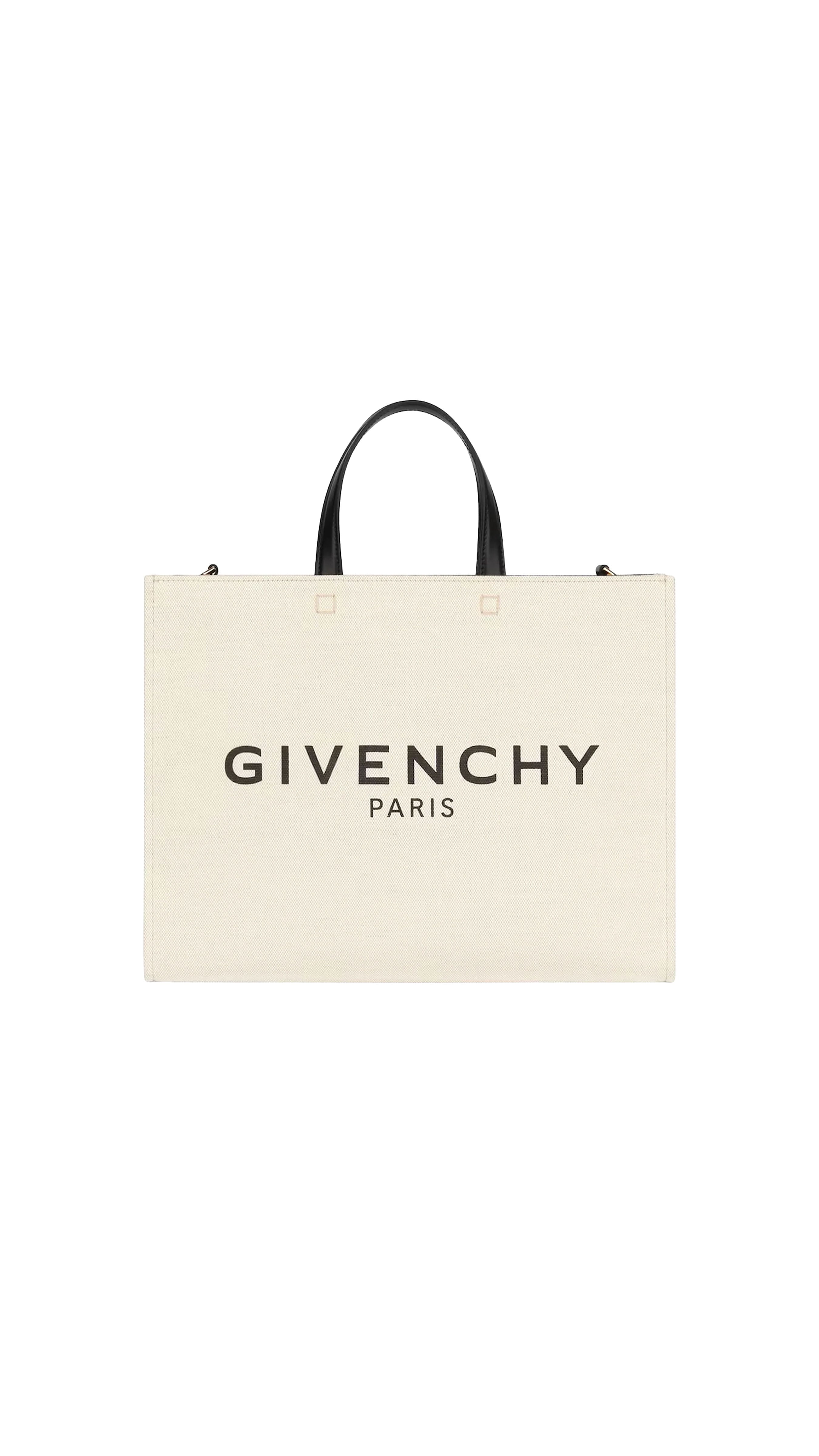 Medium G-tote Shopping Bag In Canvas - Beige