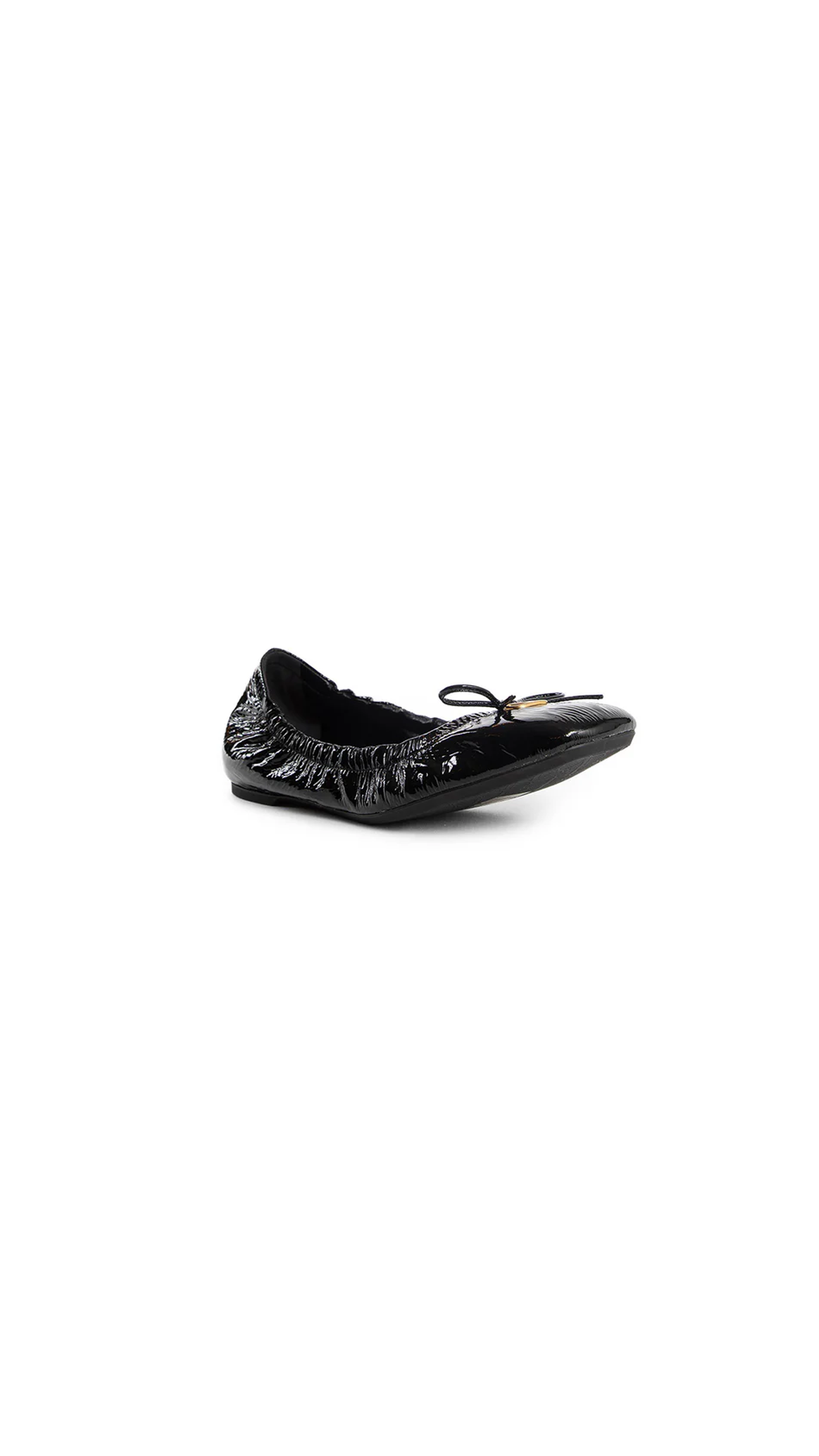 Vlogo Signature Patent Leather Ballerinas - Black