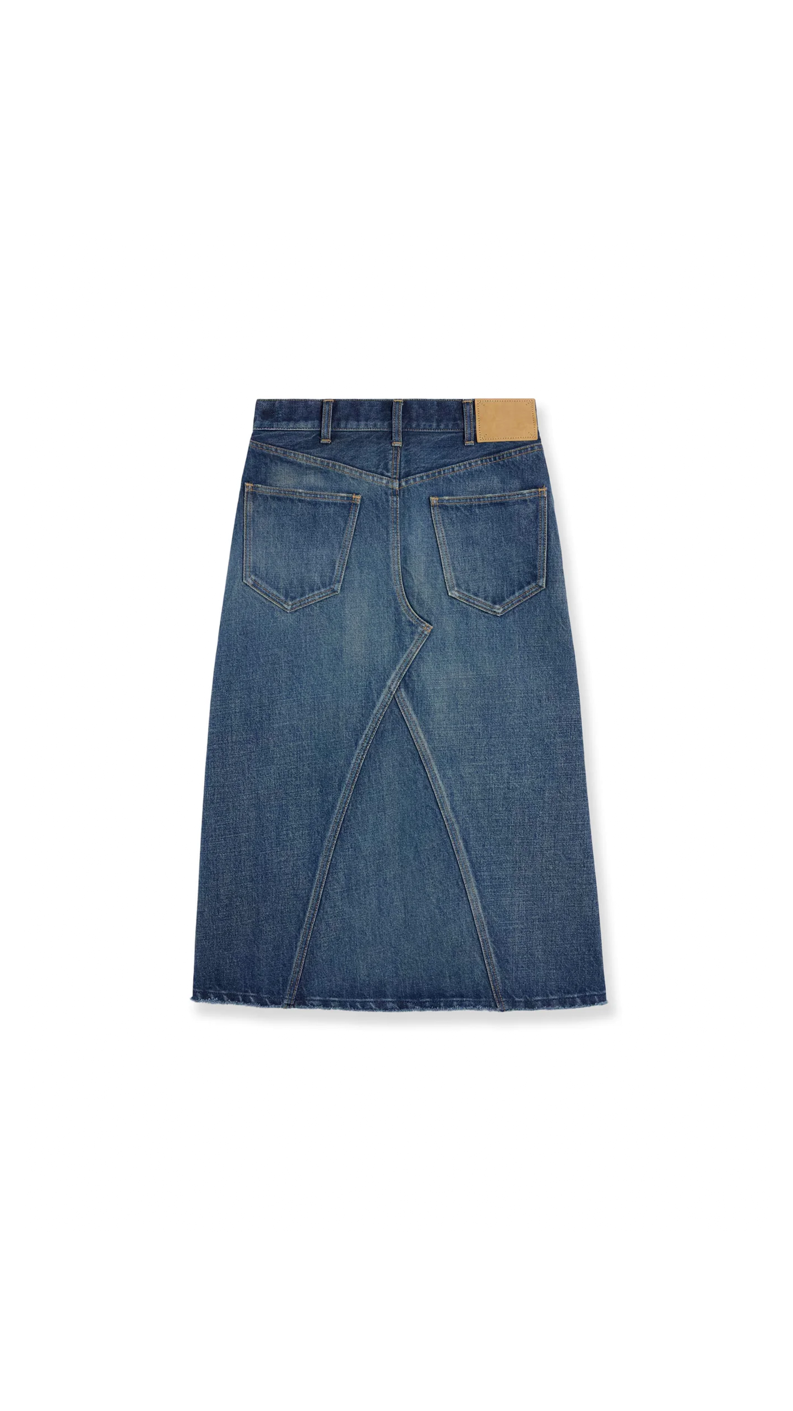 Midi Skirt in Denim - Dark Union Wash