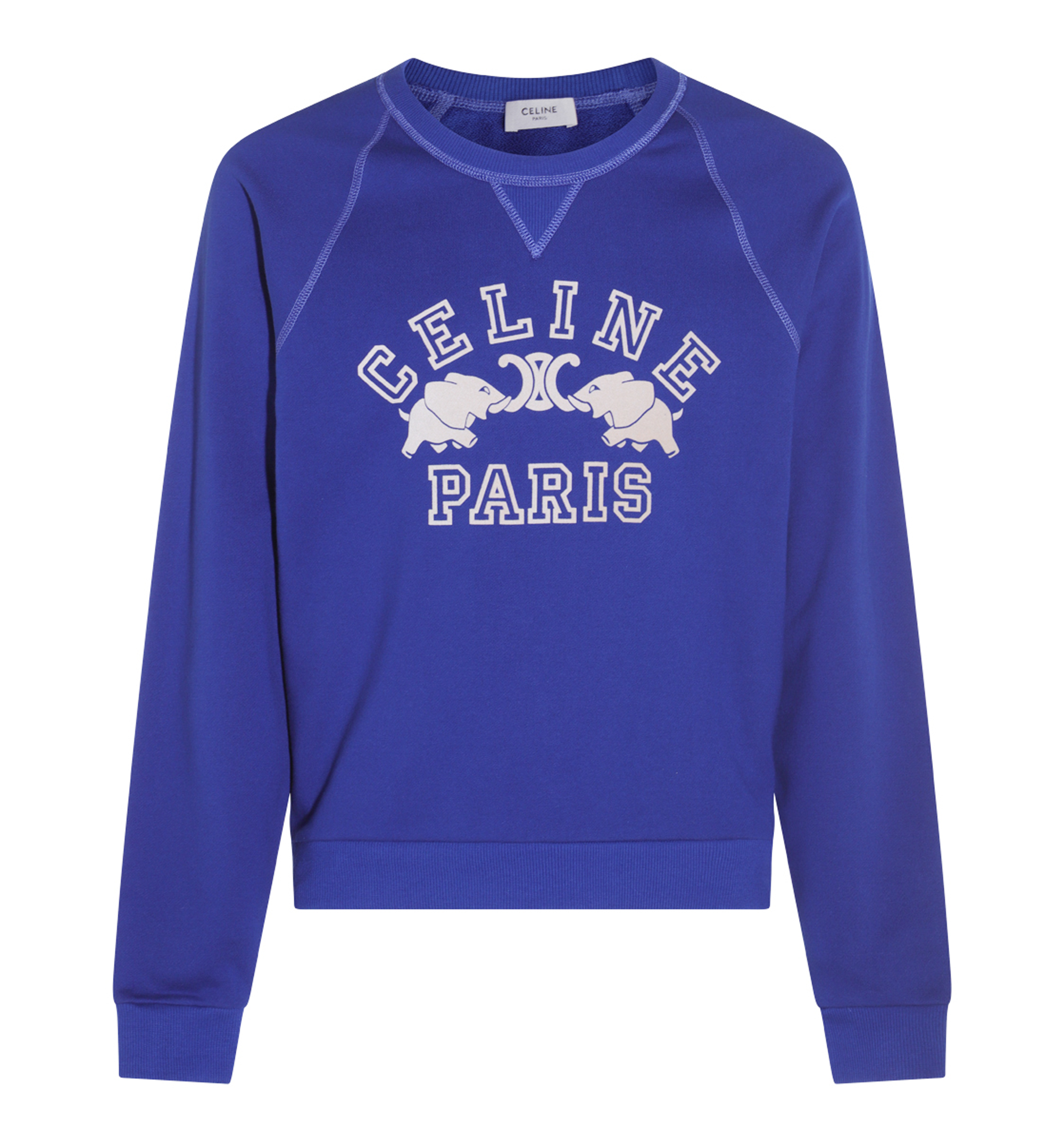 Regular Sweatshirt in Cotton Fleece - Blue Flag/Dirty White