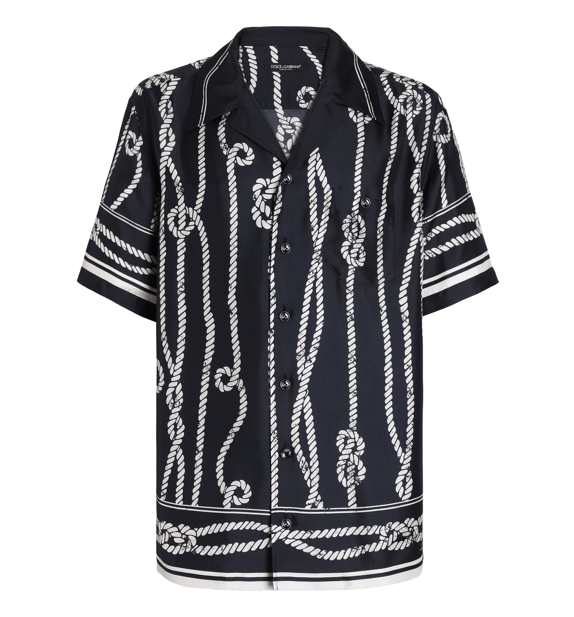 Marina-Print Silk Twill Hawaii Shirt