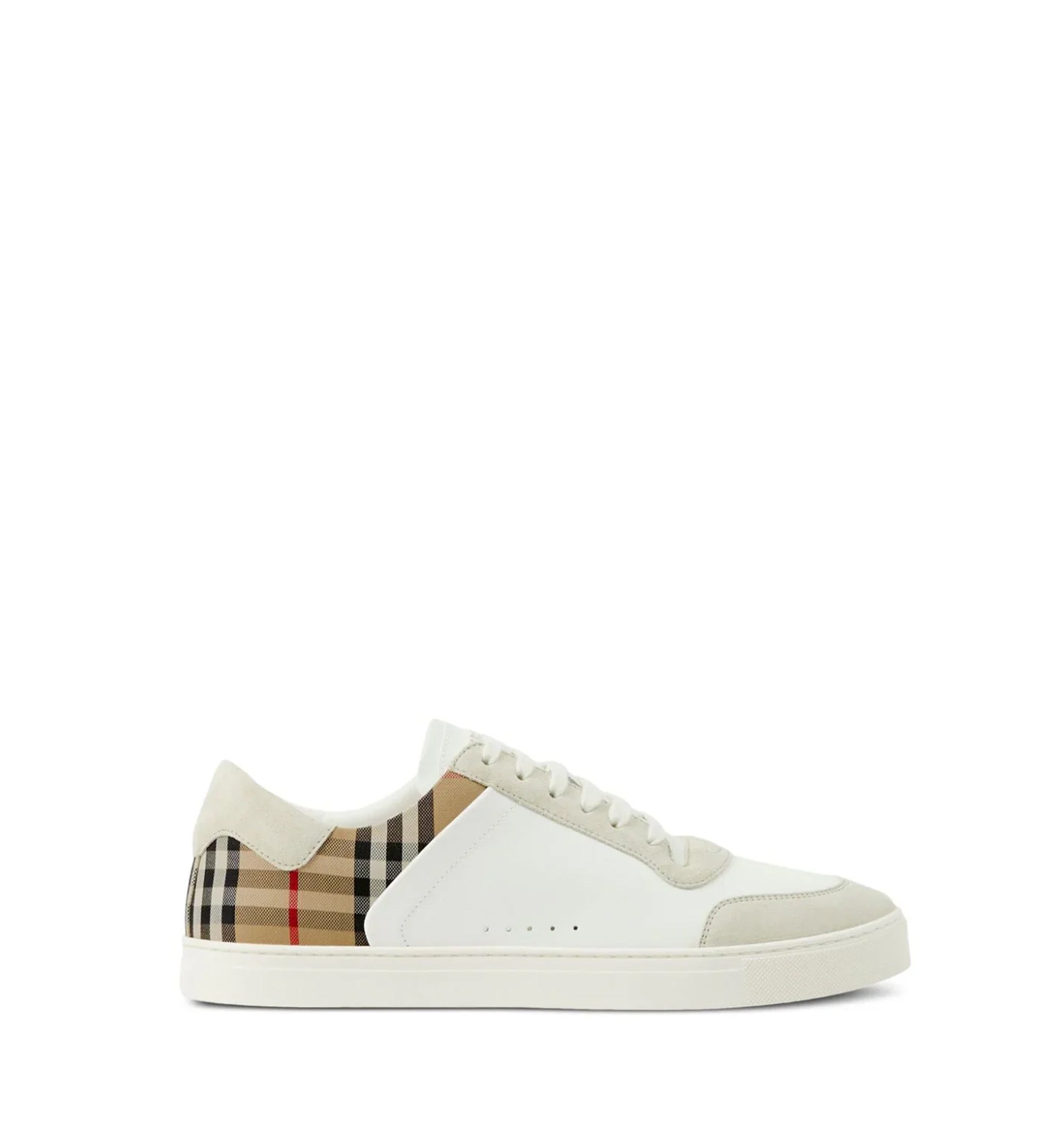 Leather, Suede And Check Sneakers