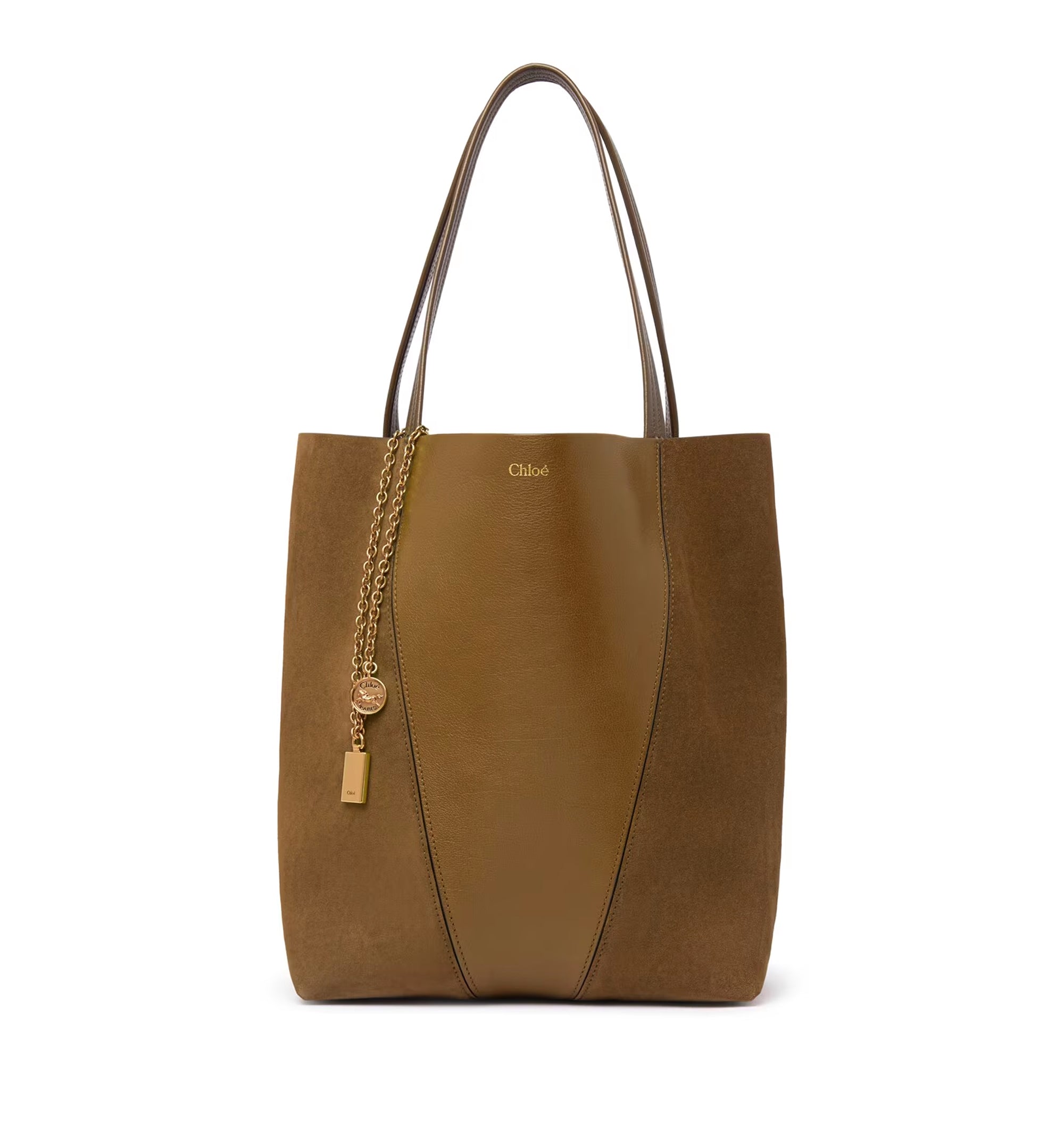Chloé Spin Tote Bag in Grained & Suede Leather