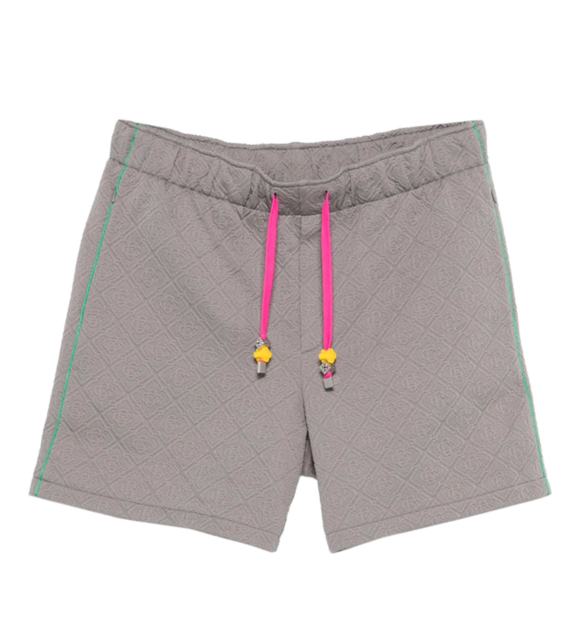 Grey Logo-Pattern Jersey Shorts