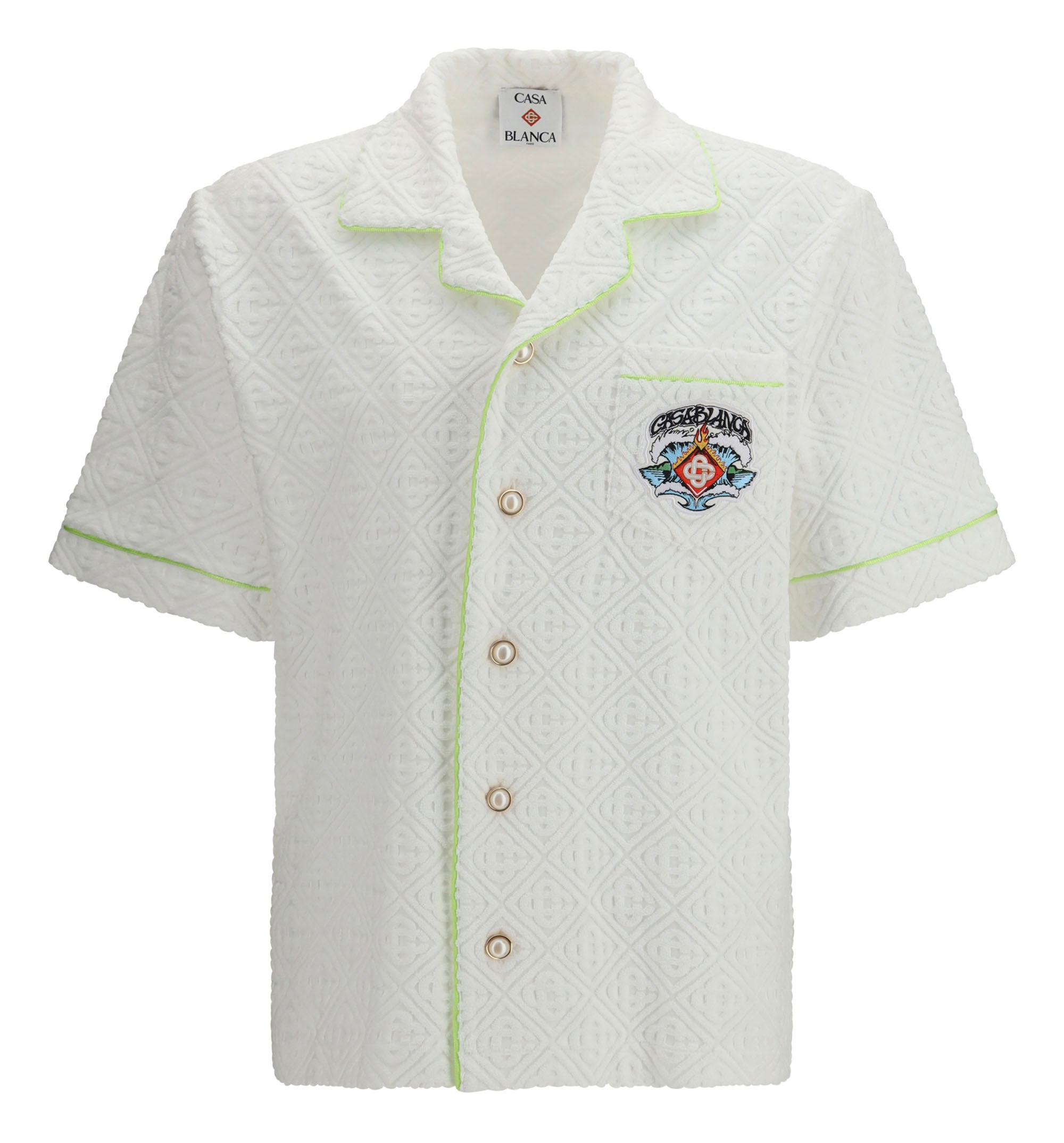 White Short Sleeve Towelling Shirt