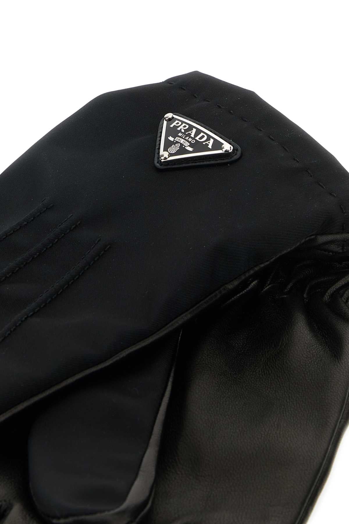 Re-nylon And Nappa Leather Gloves