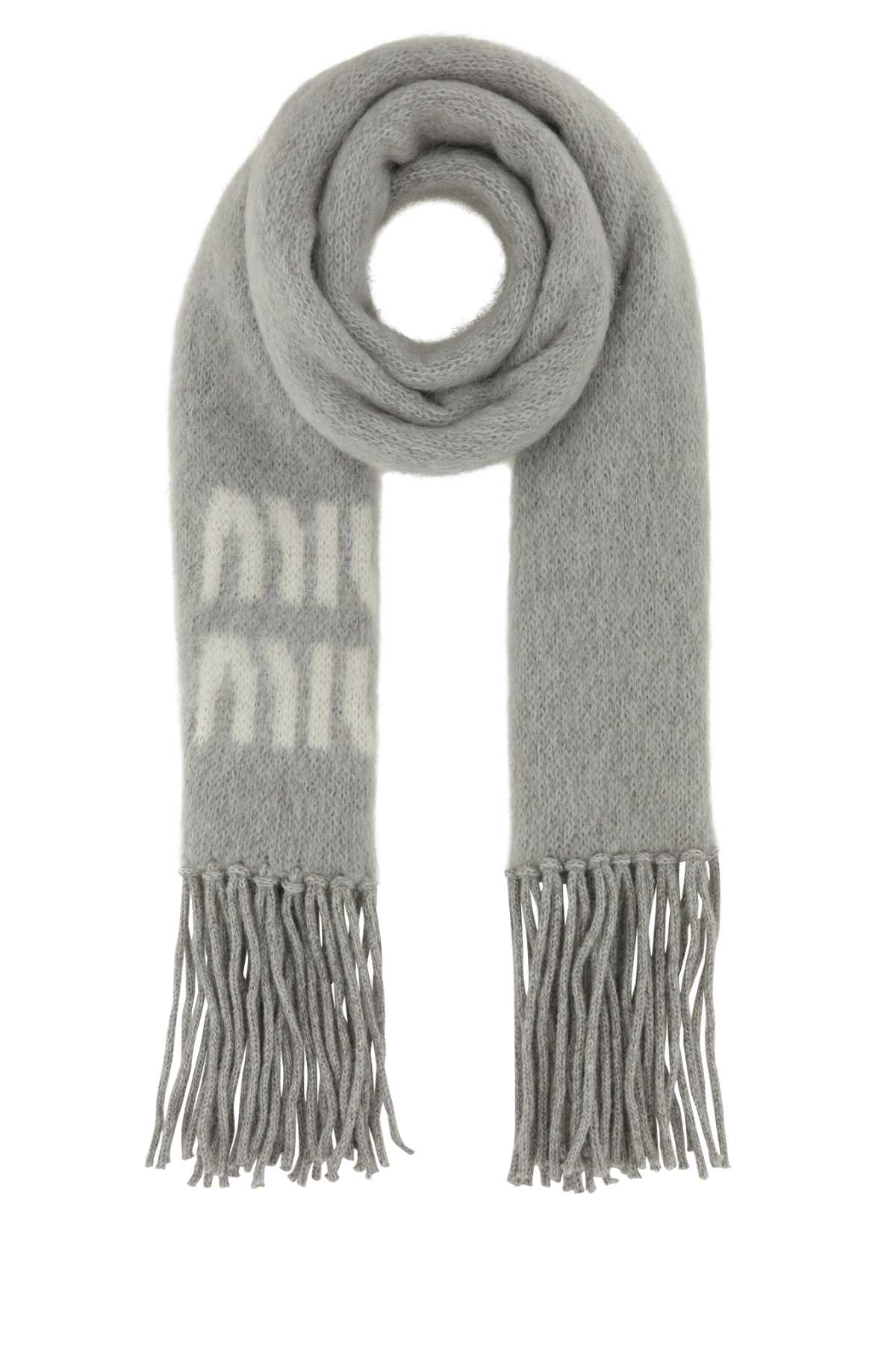 Logo Wool Scarf - Grey