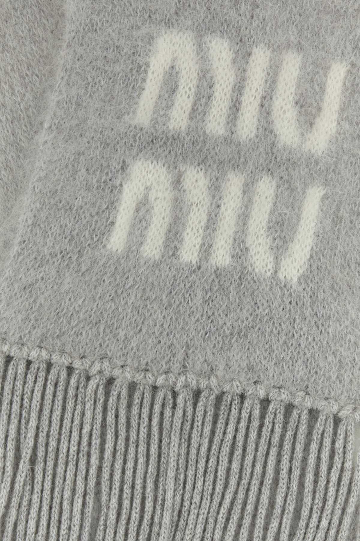 Logo Wool Scarf - Grey