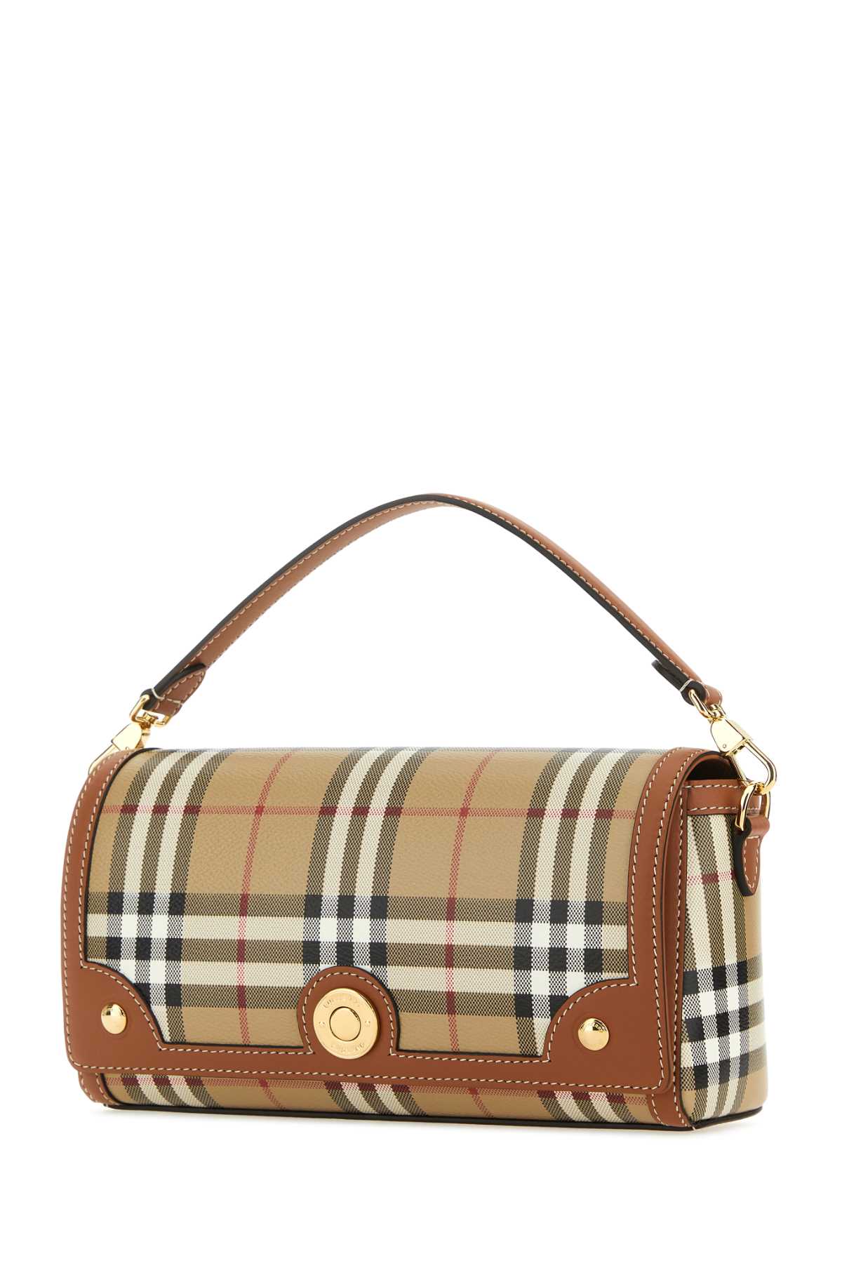 Printed Canvas And Leather Note Handbag