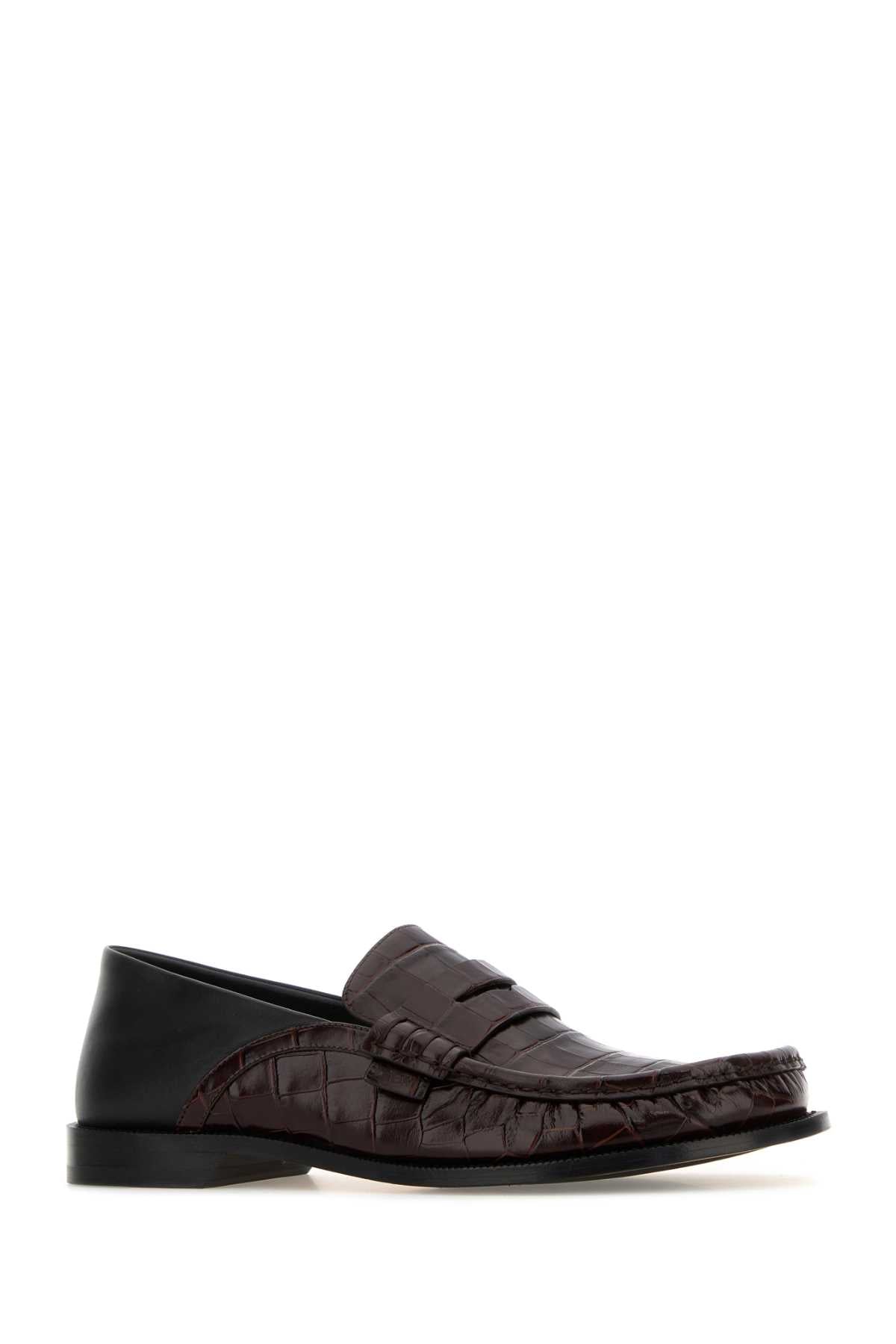 Campo Flap Back Loafer in Croc-Embossed Calfskin and Nappa Lambskin