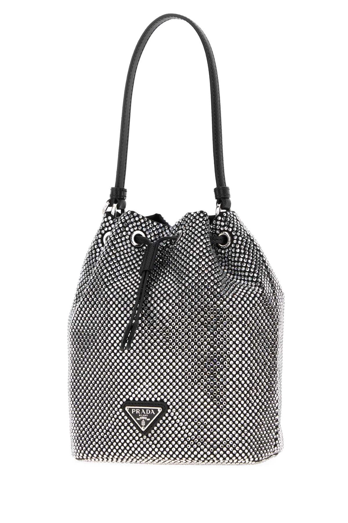 Embellished Satin Bucketet Bag