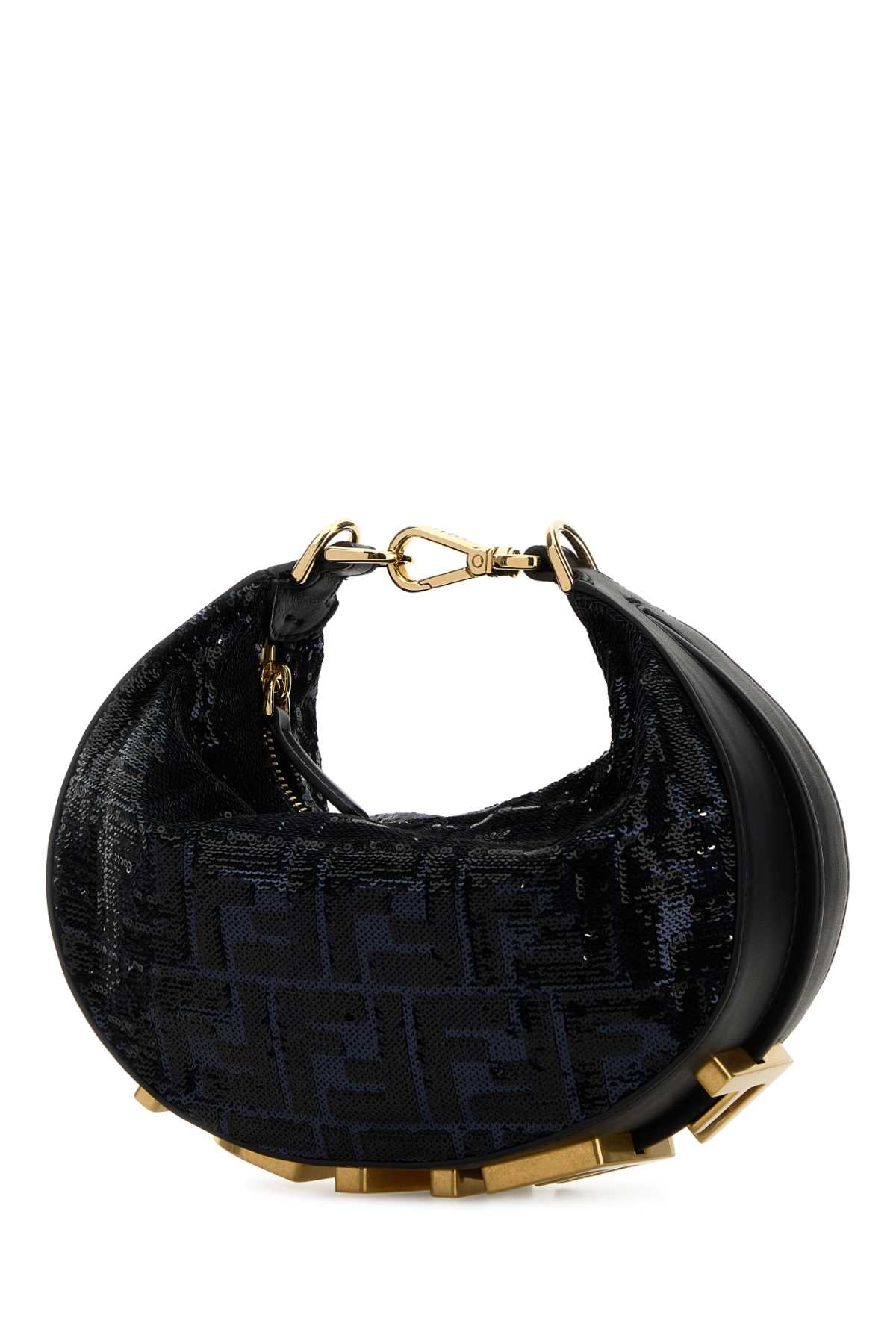 Embellished fabric mini Fendigraphy handbag