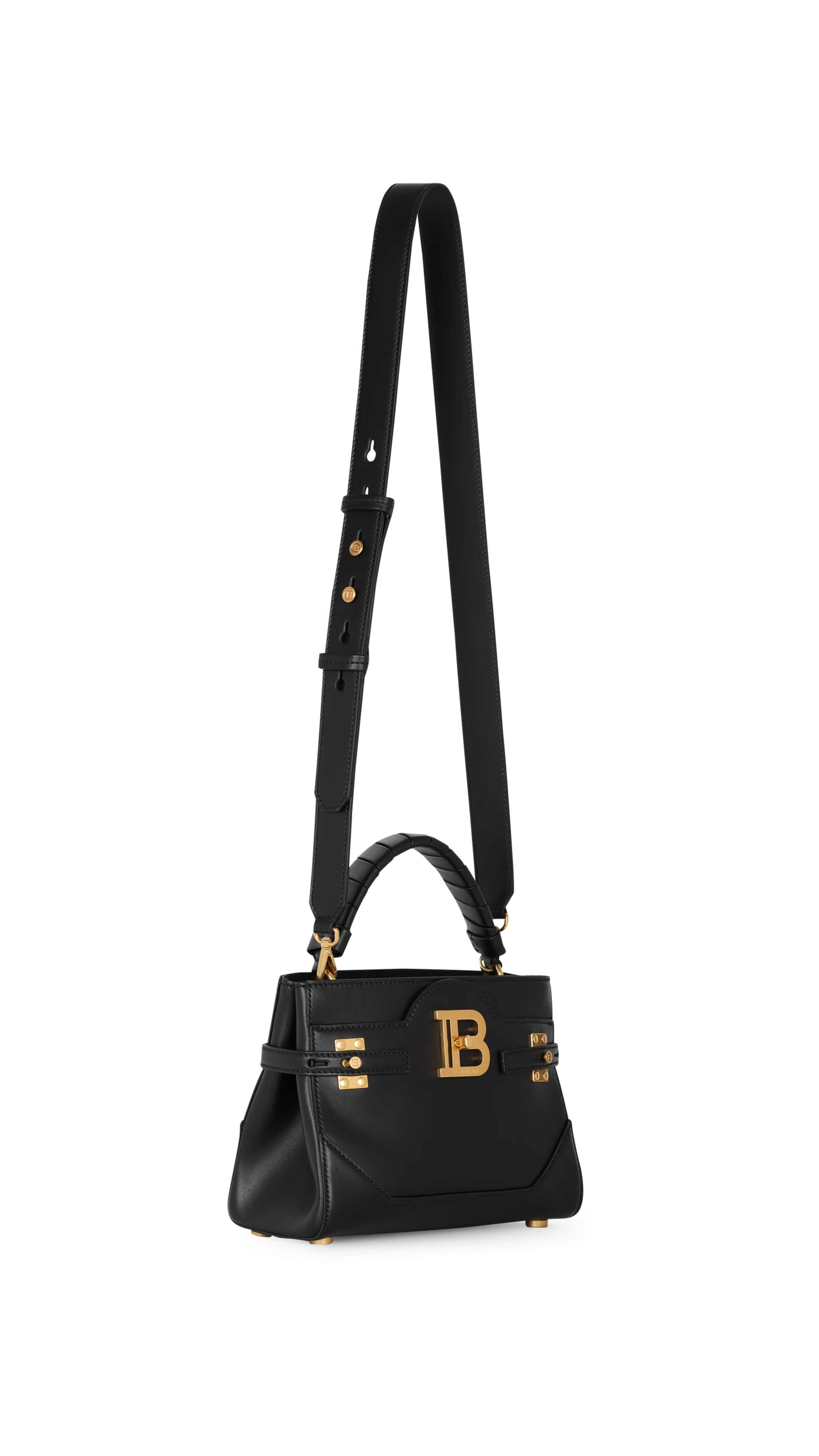 B-Buzz 22 Top Handle Leather Bag - Black