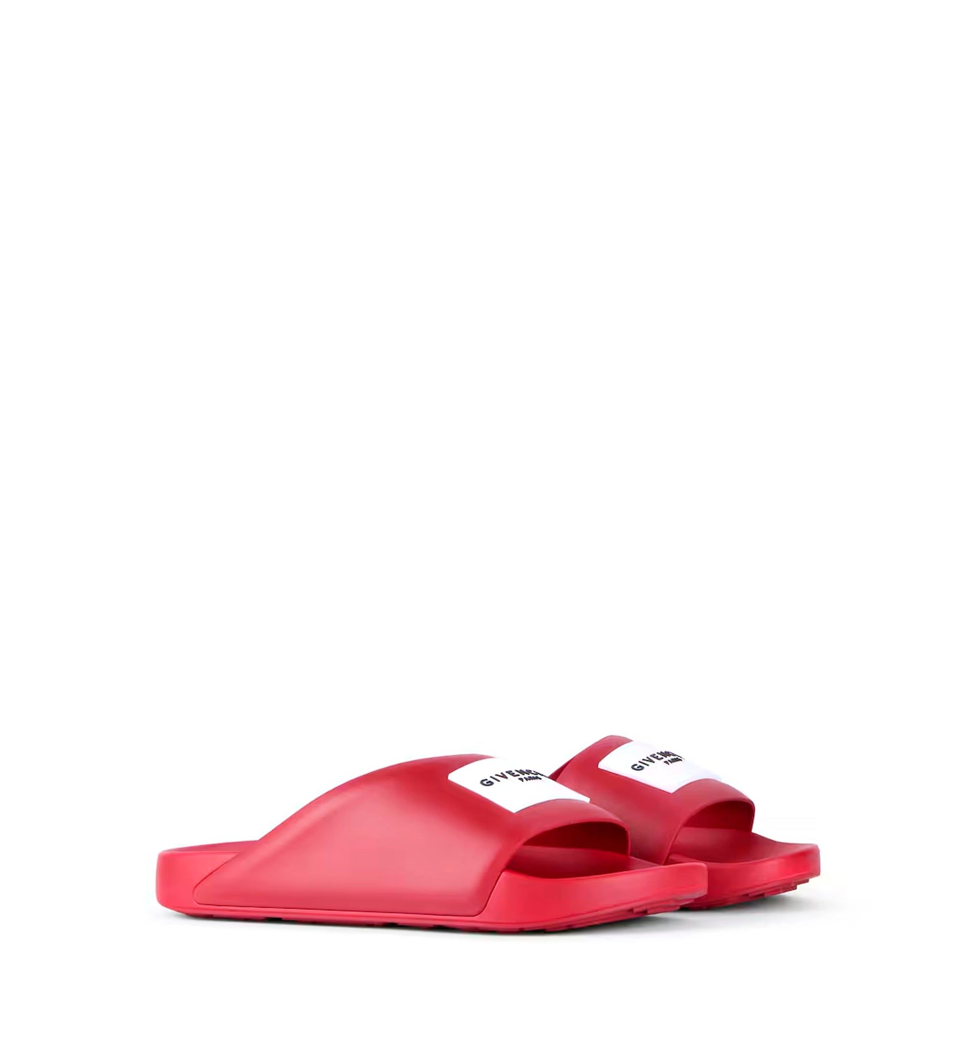 Label Slide mules in rubber