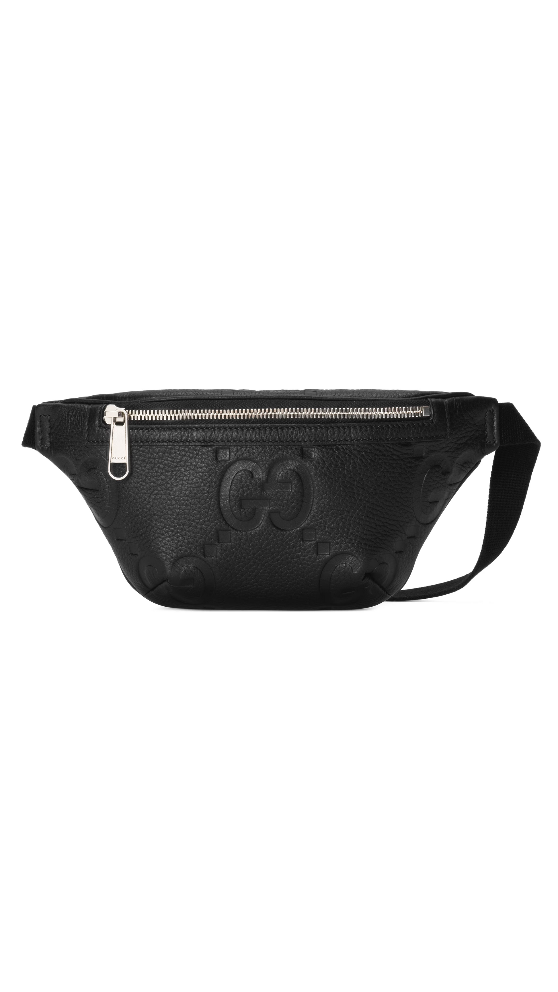 Jumbo GG belt bag in black leather