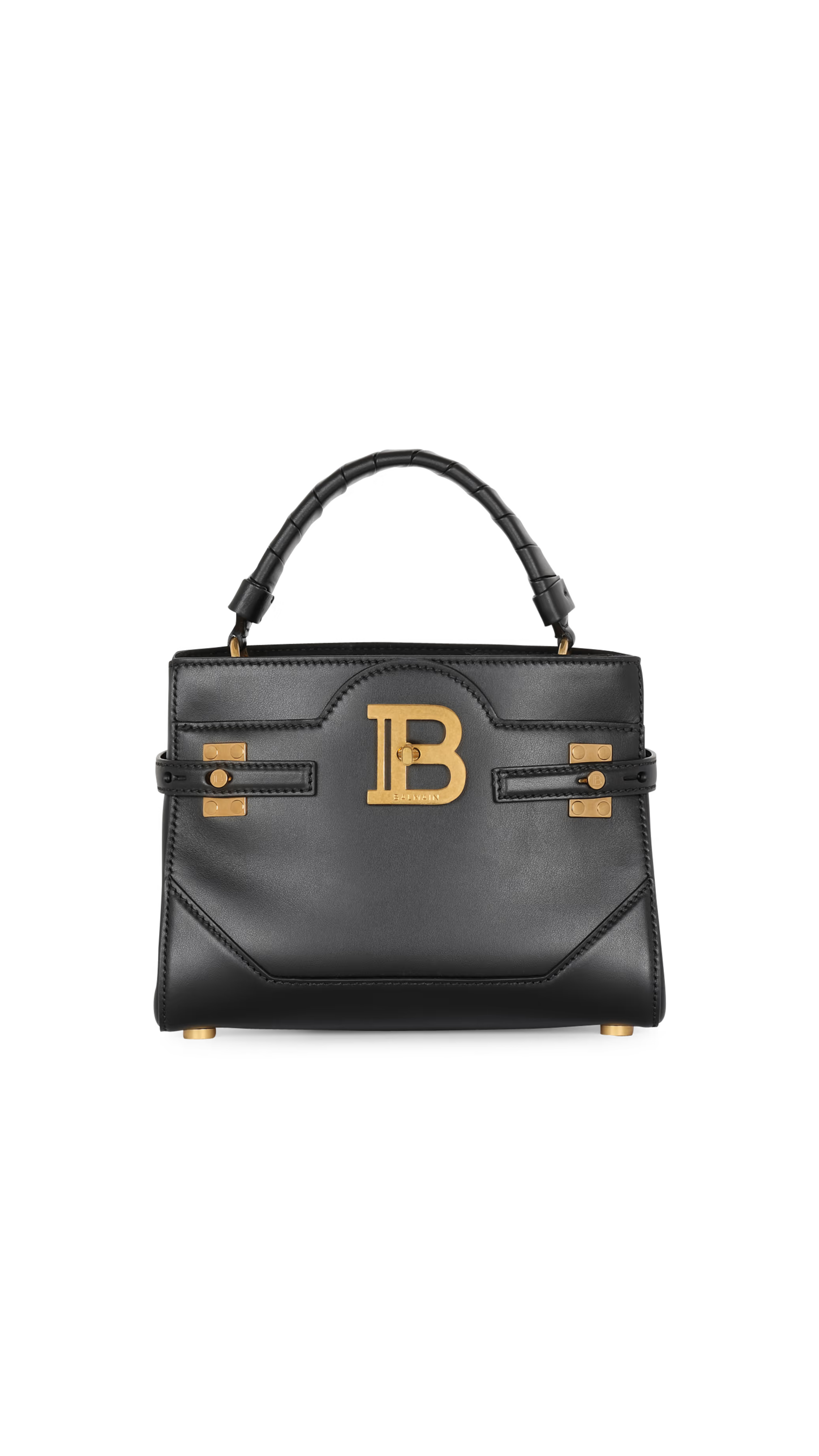 B-Buzz 22 Top Handle Leather Bag - Black