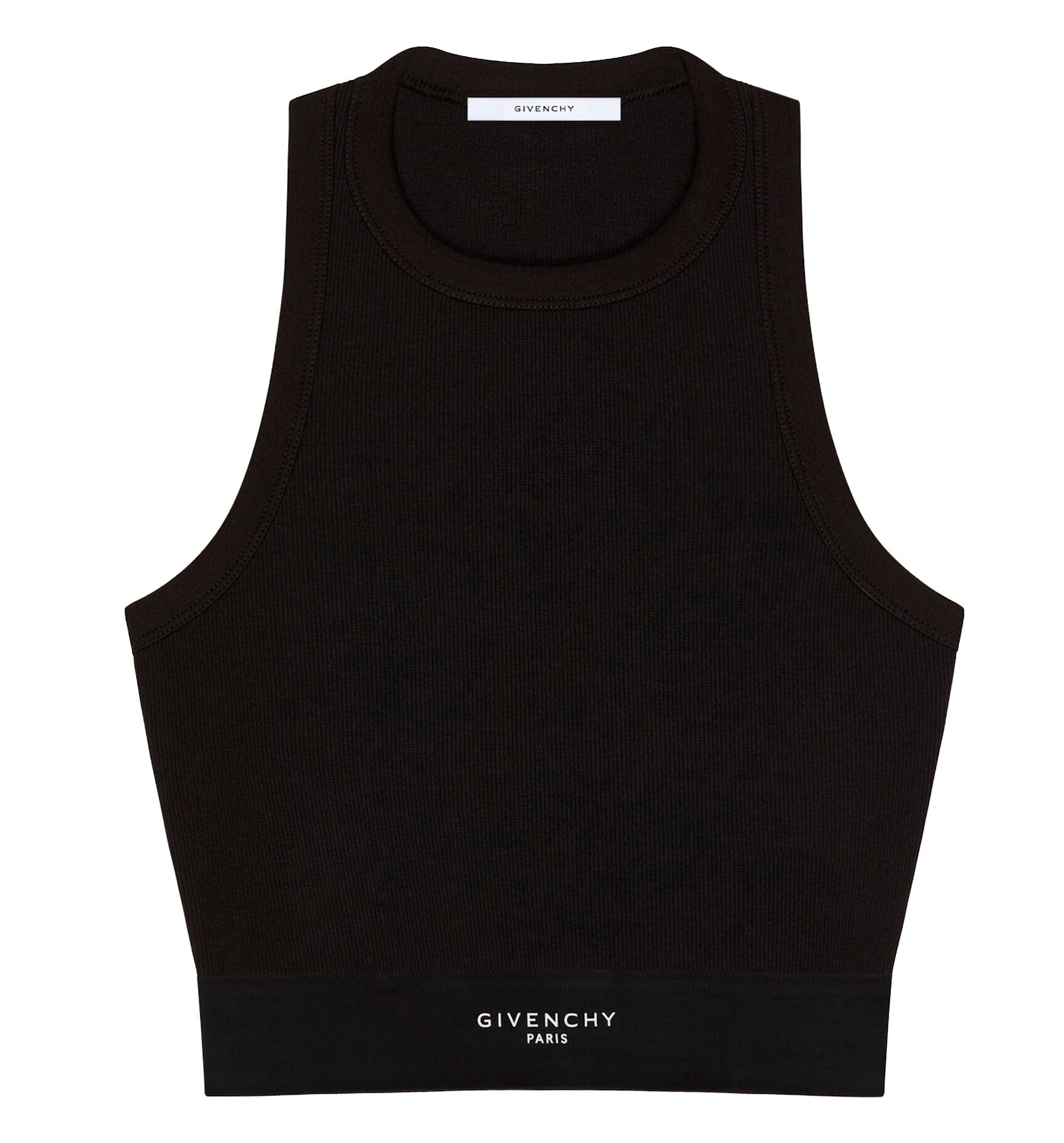 Cropped tank top in cotton with Givenchy band