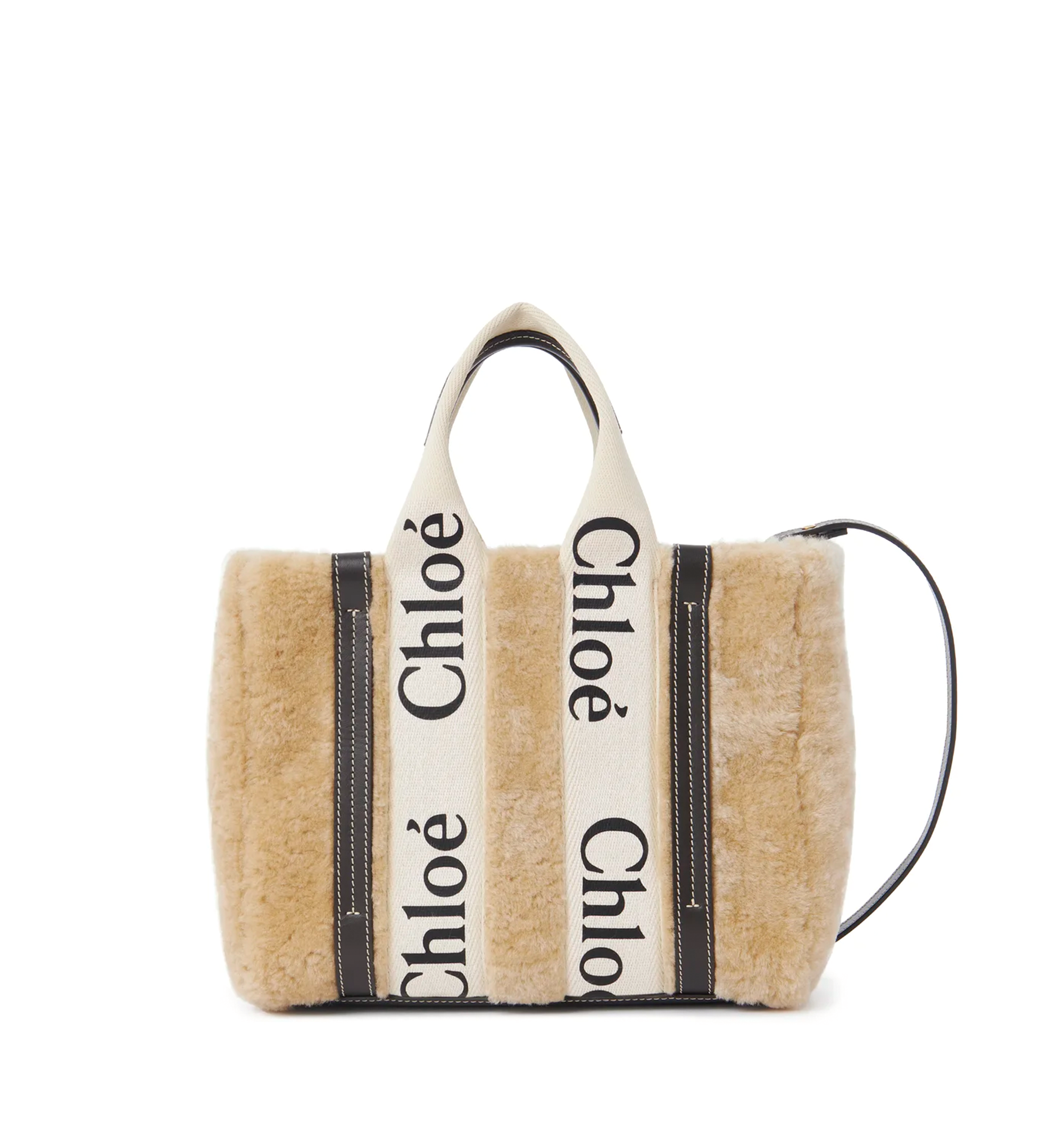 Small Woody Tote Bag in Shearling