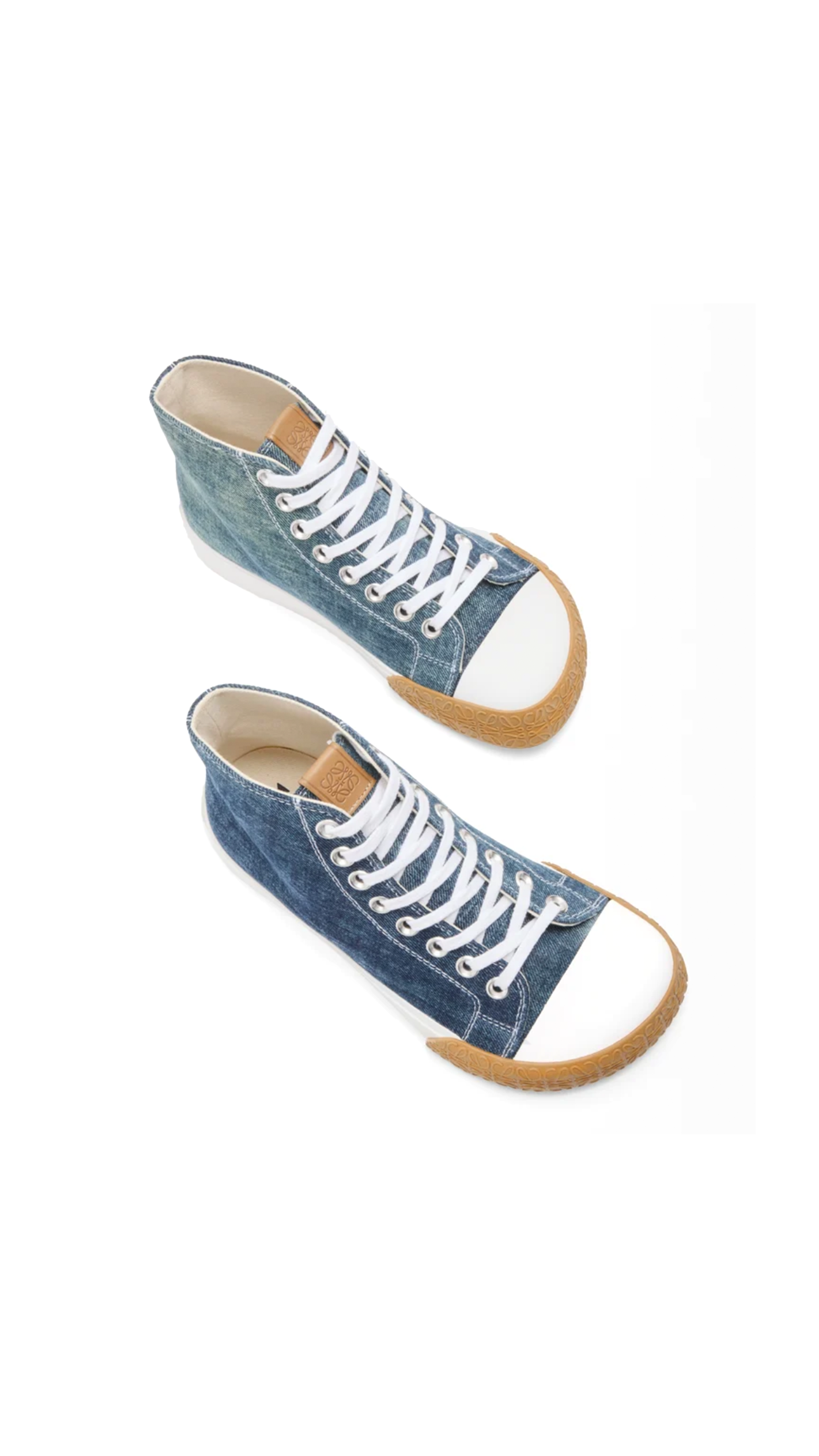 Bloc High-Top Sneaker in Denim - Washed Denim