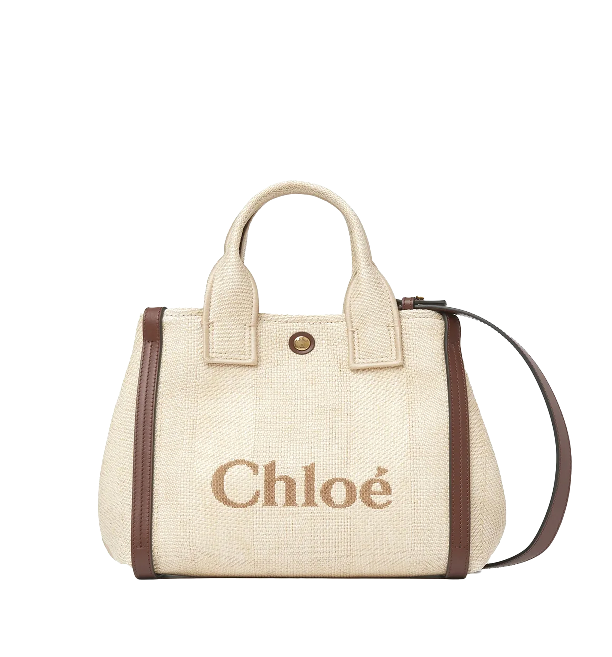 Small Chloé Carry Tote Bag in Raffia-effect Fibers