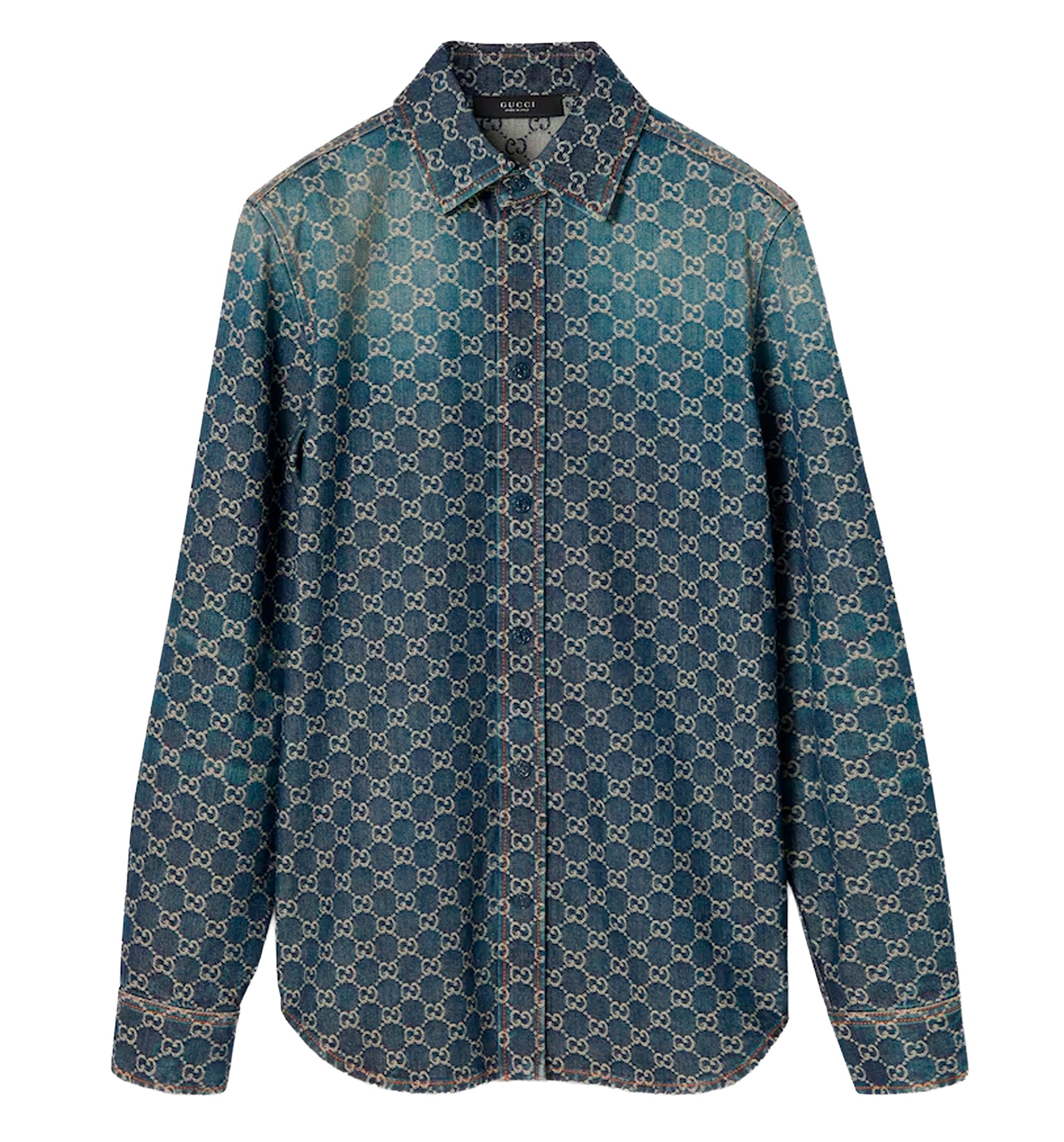 GG cotton denim jacquard shirt