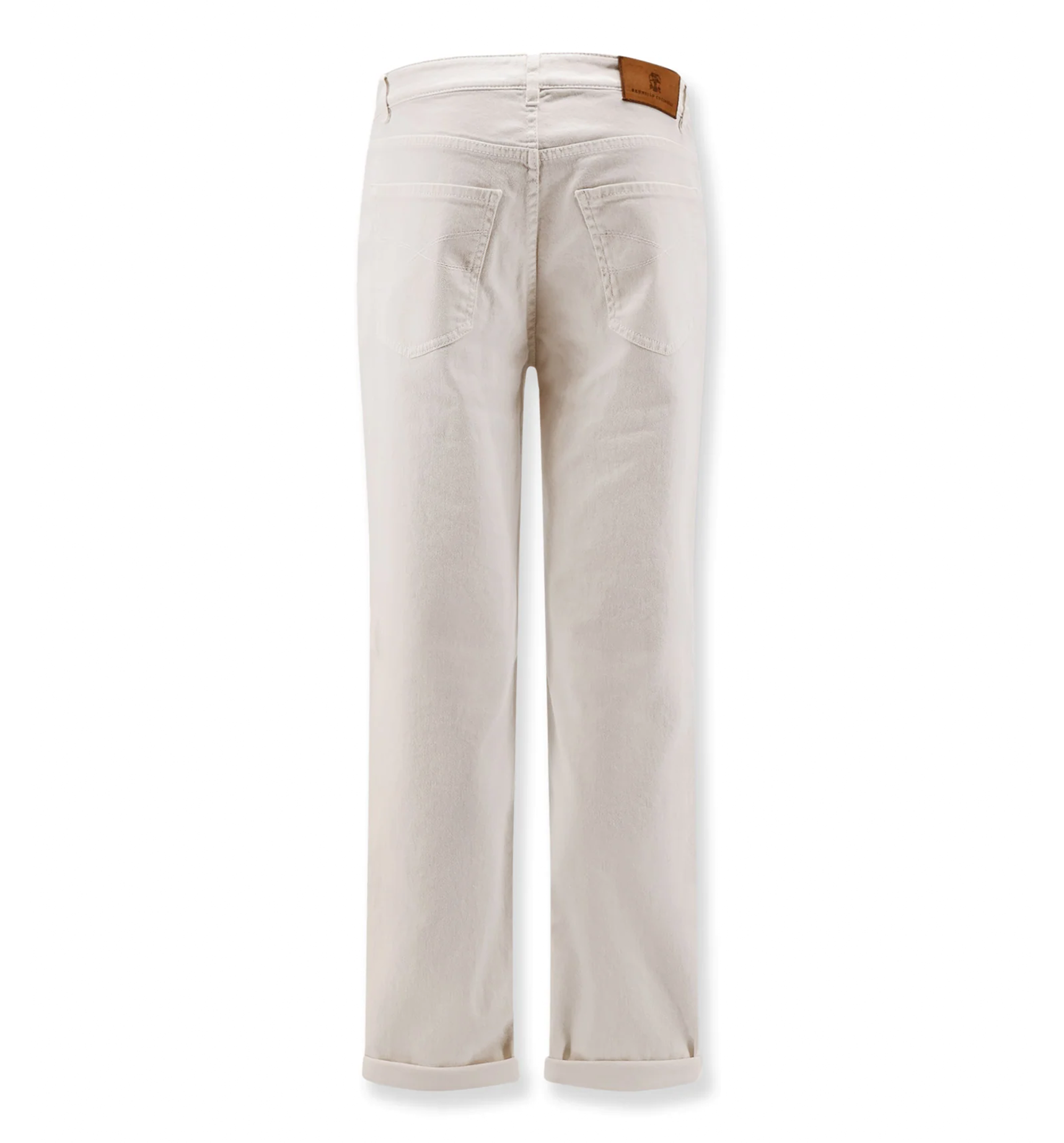 Garment-Dyed Traditional Fit Five-Pocket Trousers in Comfort Cotton Lightweight Denim