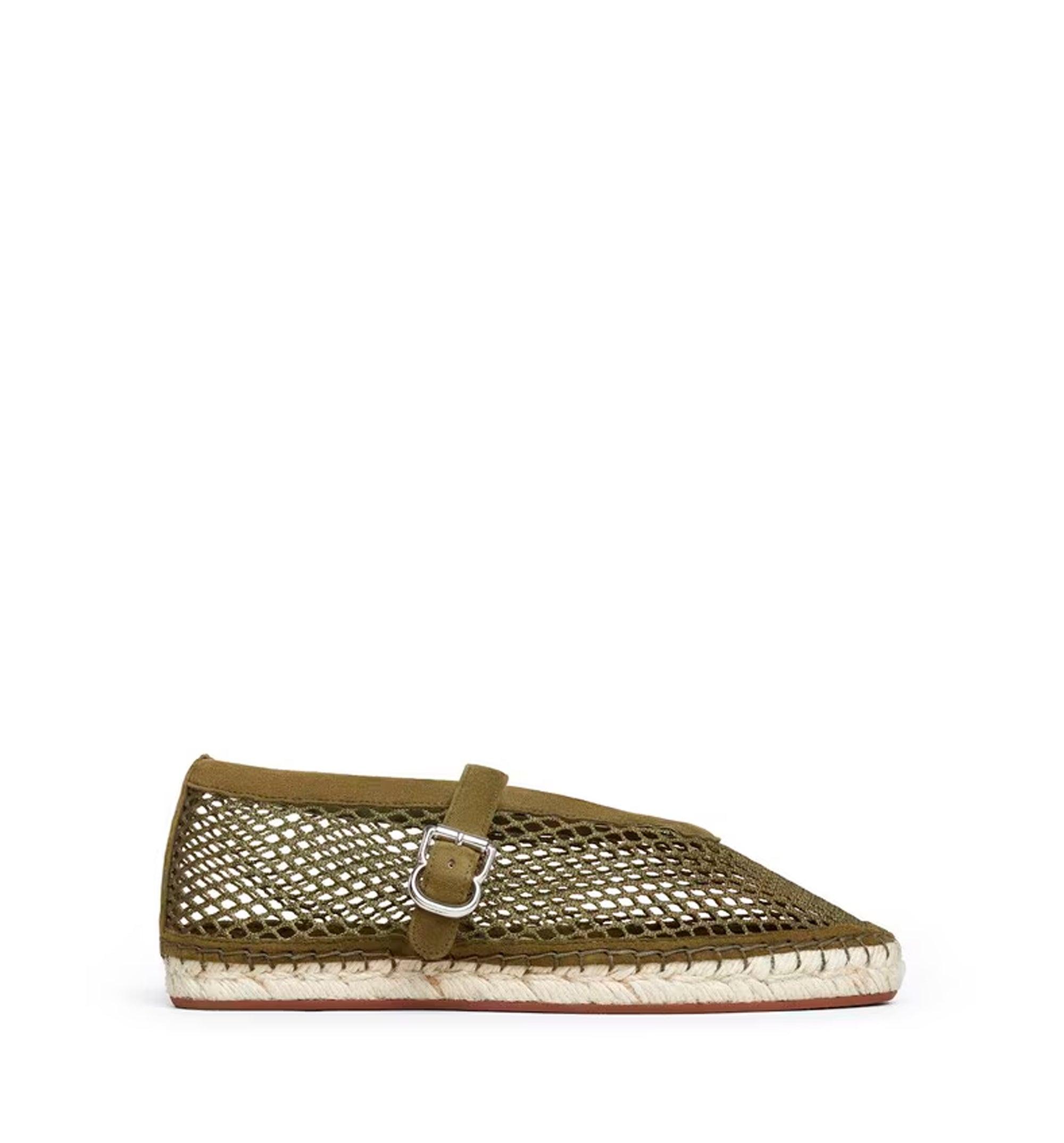 Espadrilles In Fishnet And Suede