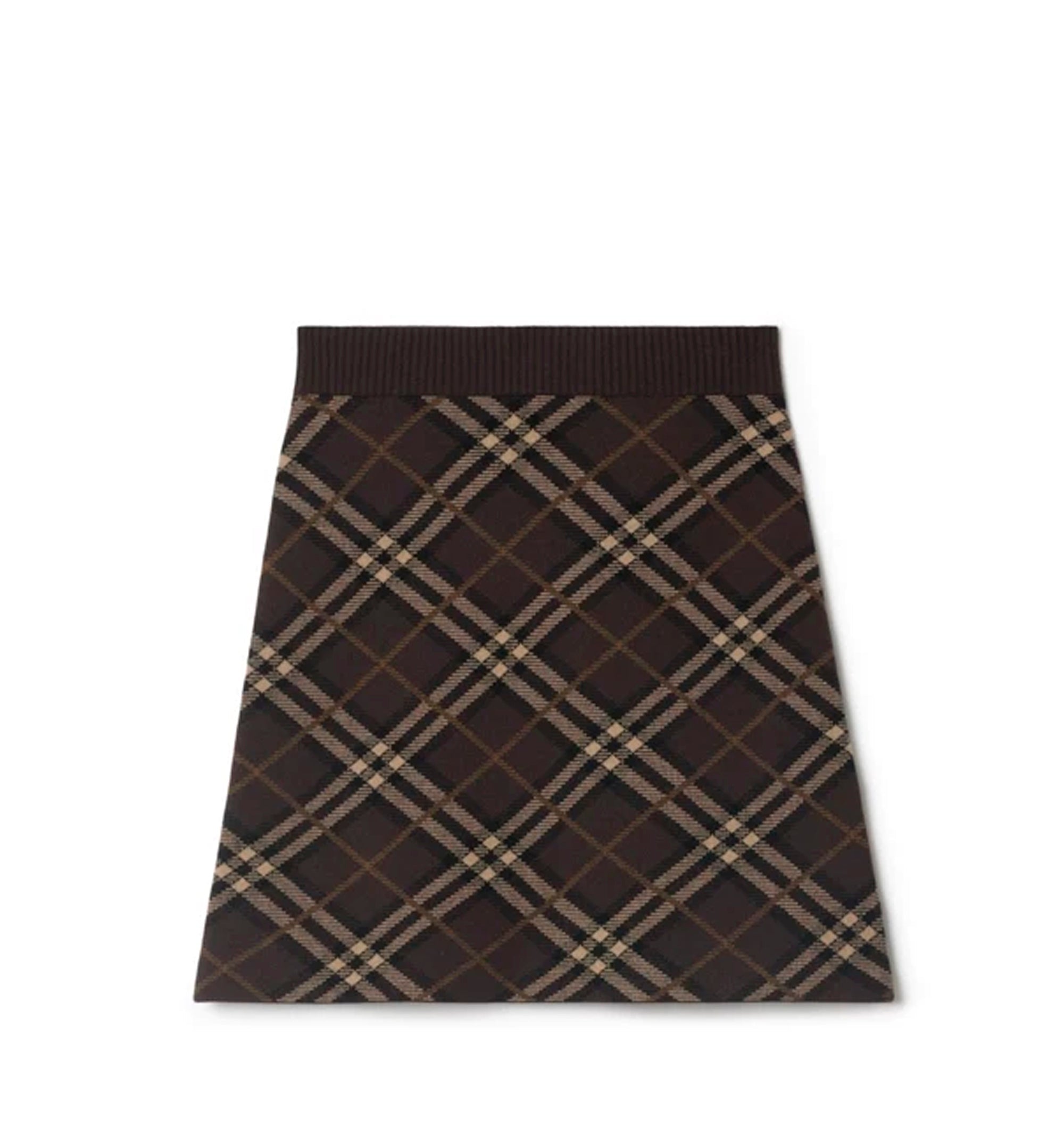 Check Wool Cashmere Skirt