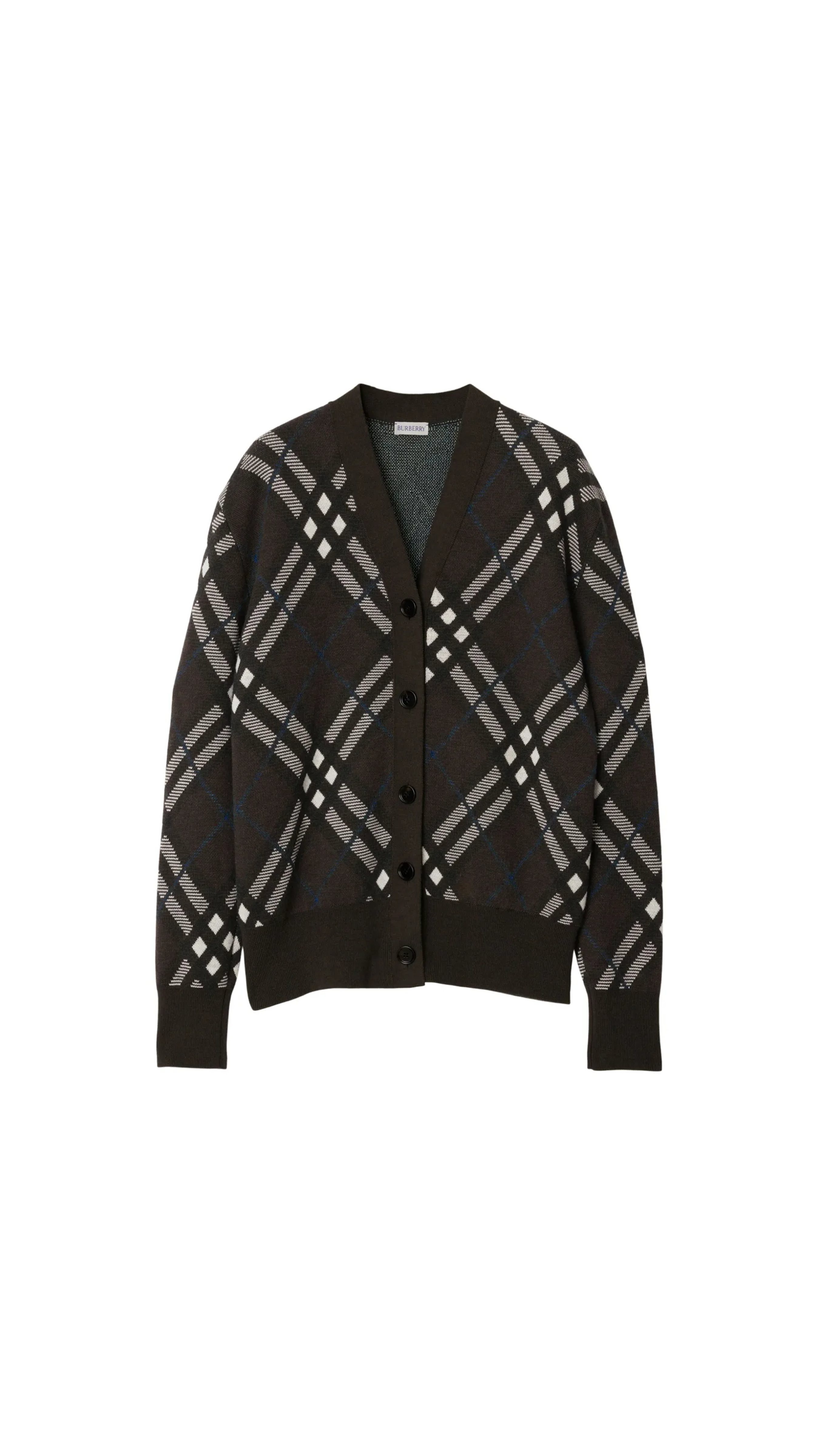 Check Wool Mohair Blend Cardigan - Snug