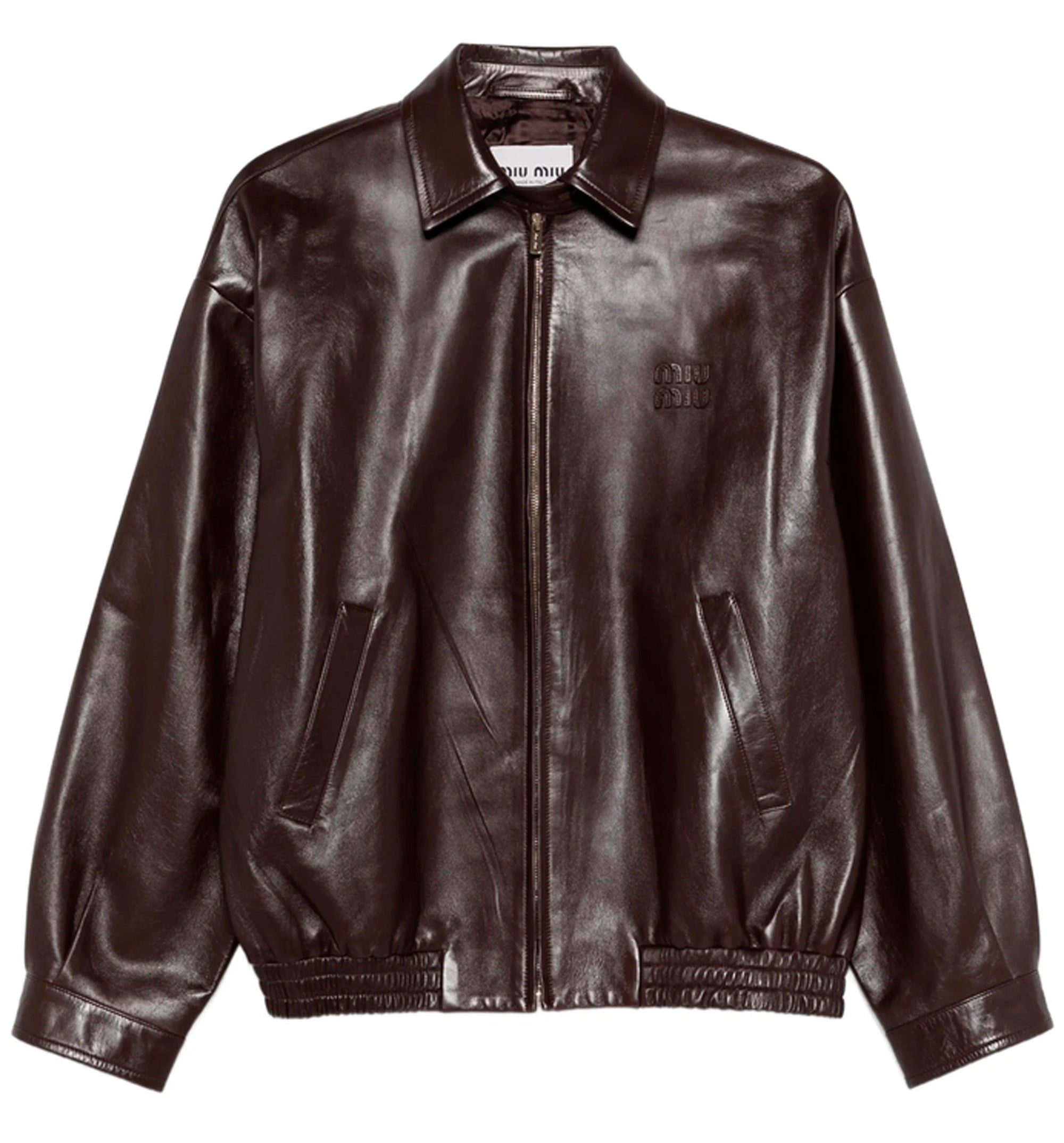 Nappa leather blouson jacket