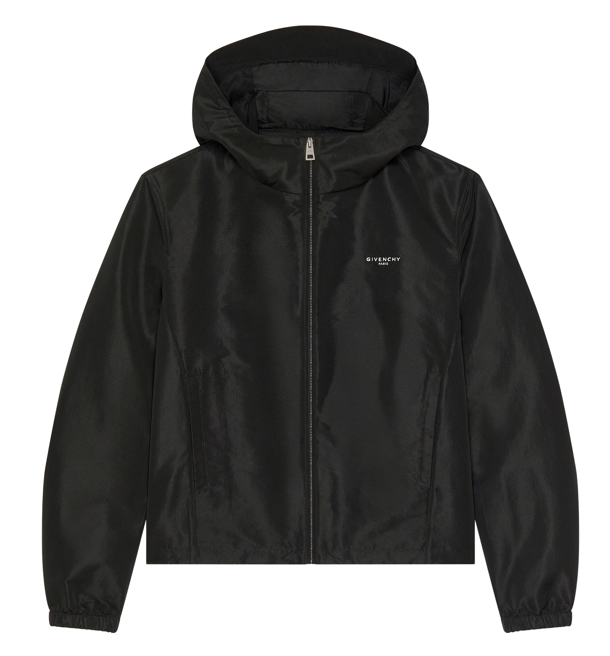 Logo-print hooded windbreaker