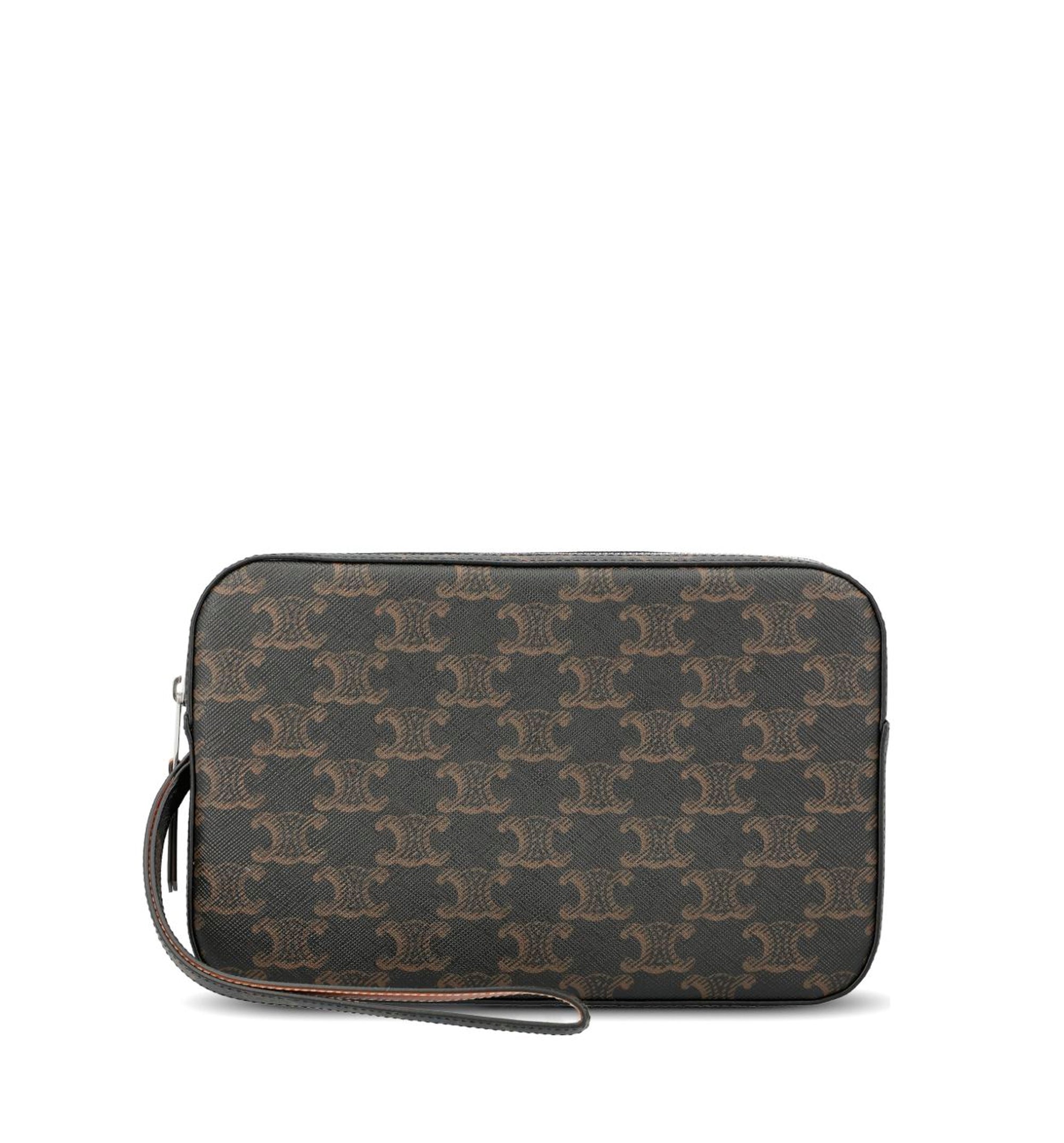 Monogram pouch with strap