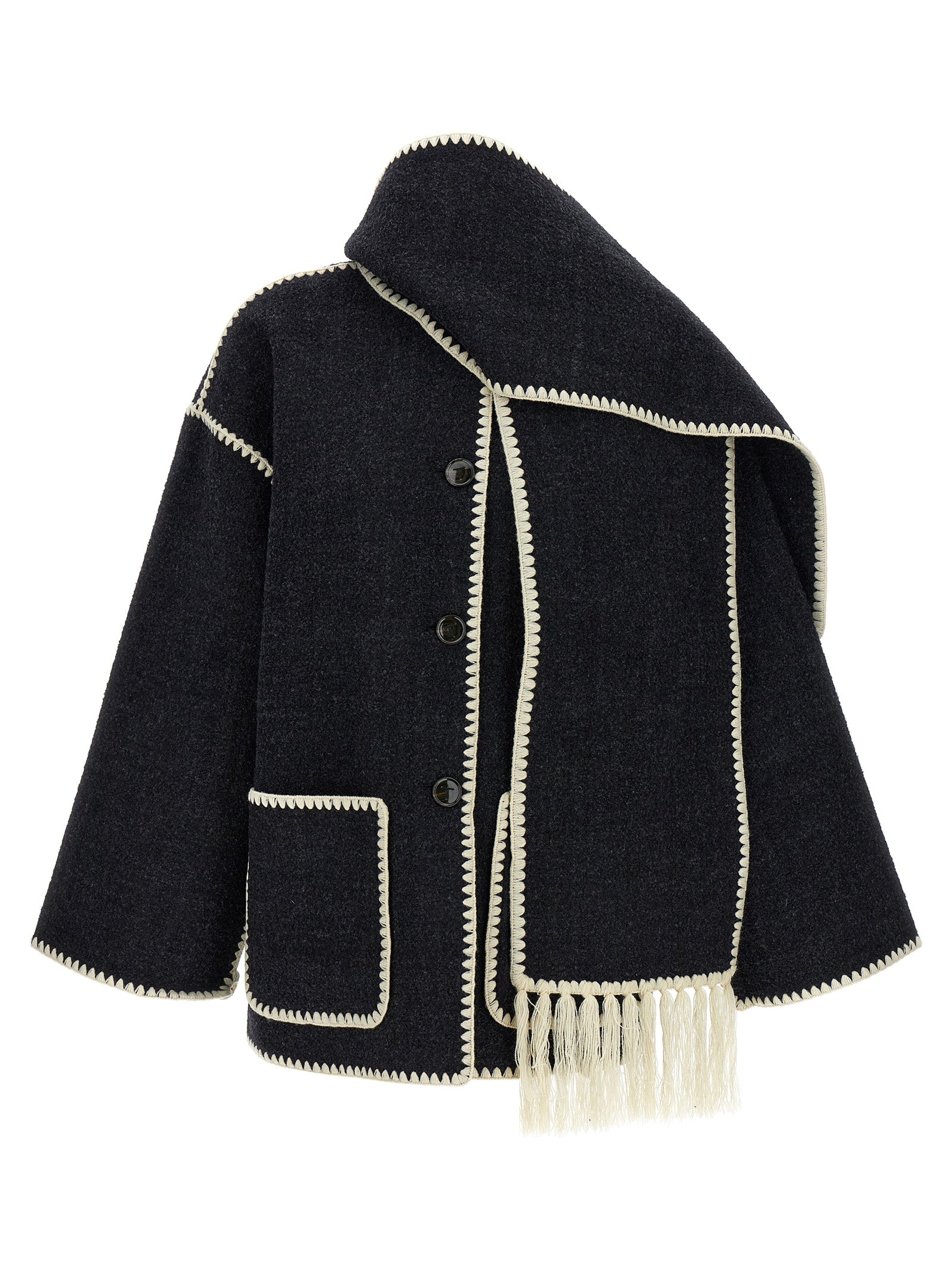 Embroidered Scarf Jacket Harvest Coat