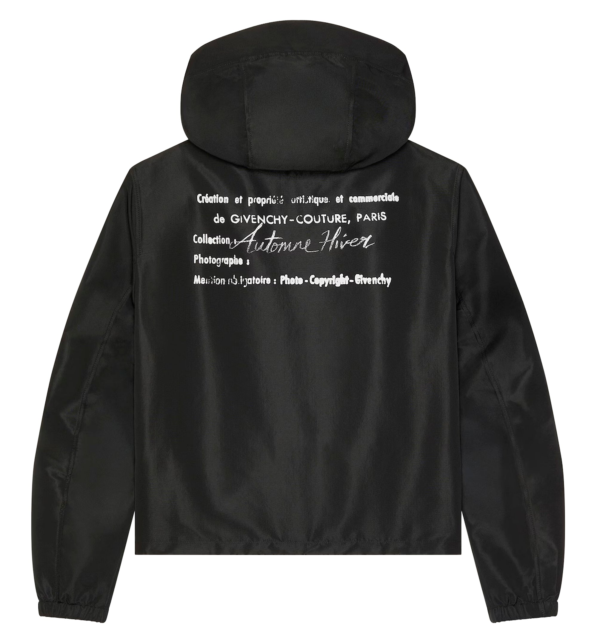 Logo-print hooded windbreaker