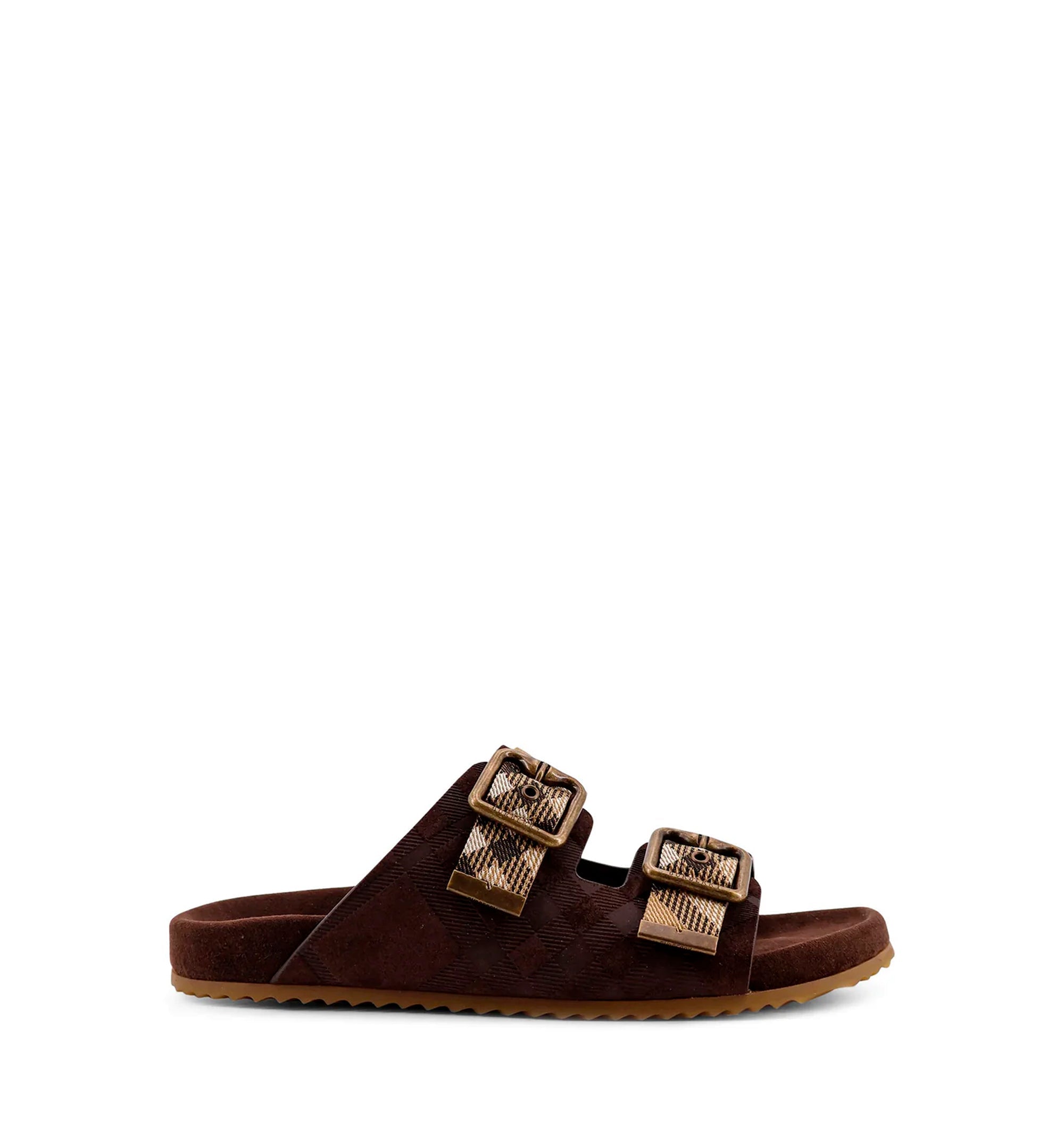 Urchin suede and synthetic fabric sandals