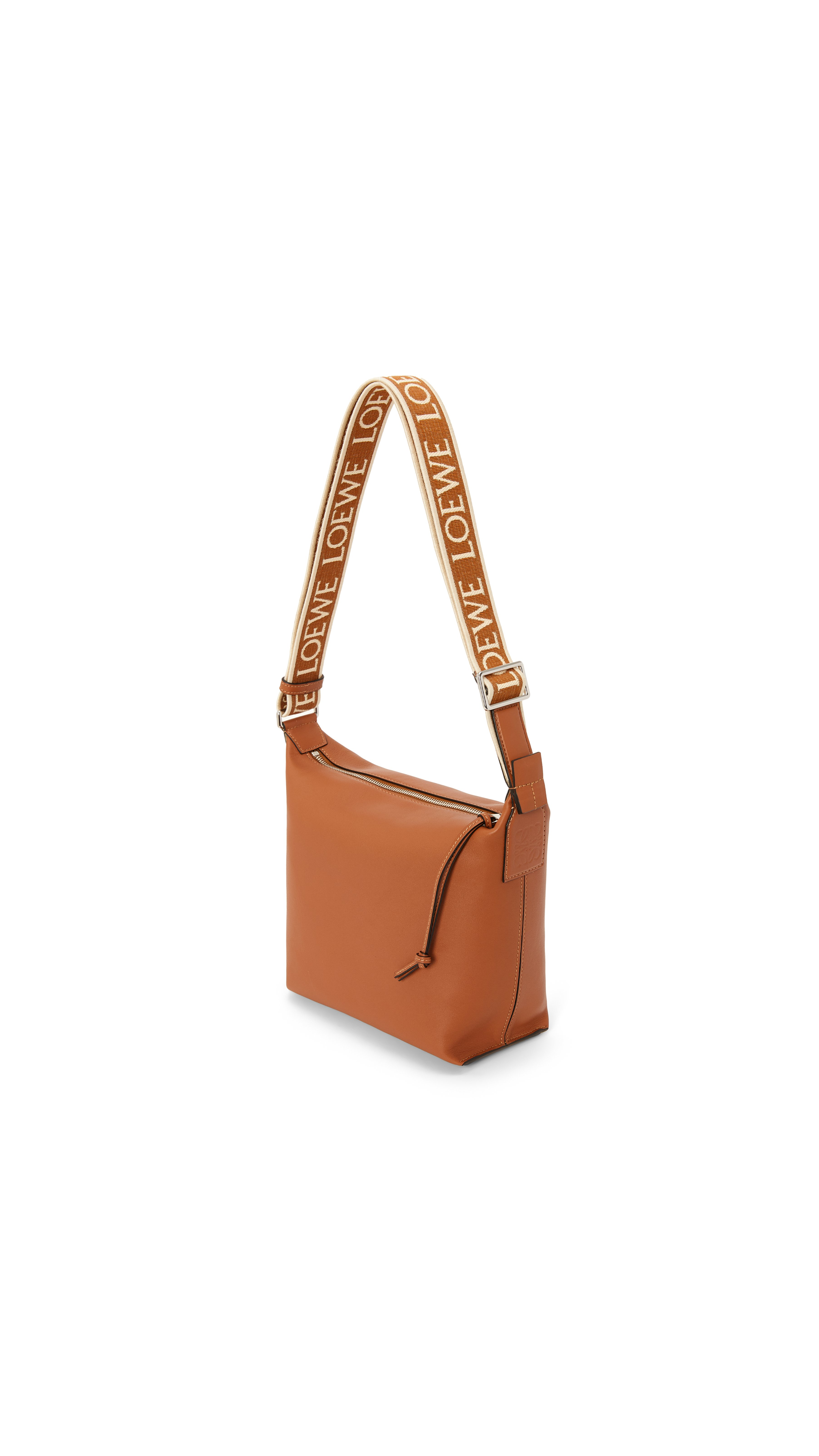 Small Cubi Crossbody Bag in Supple Smooth Calfskin and Jacquard