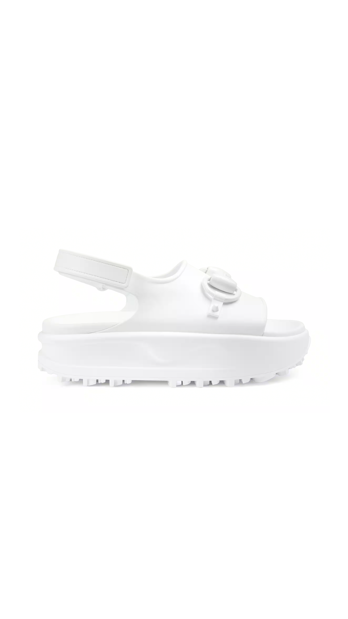 Horsebit Flatform Sandal - White – Amuze