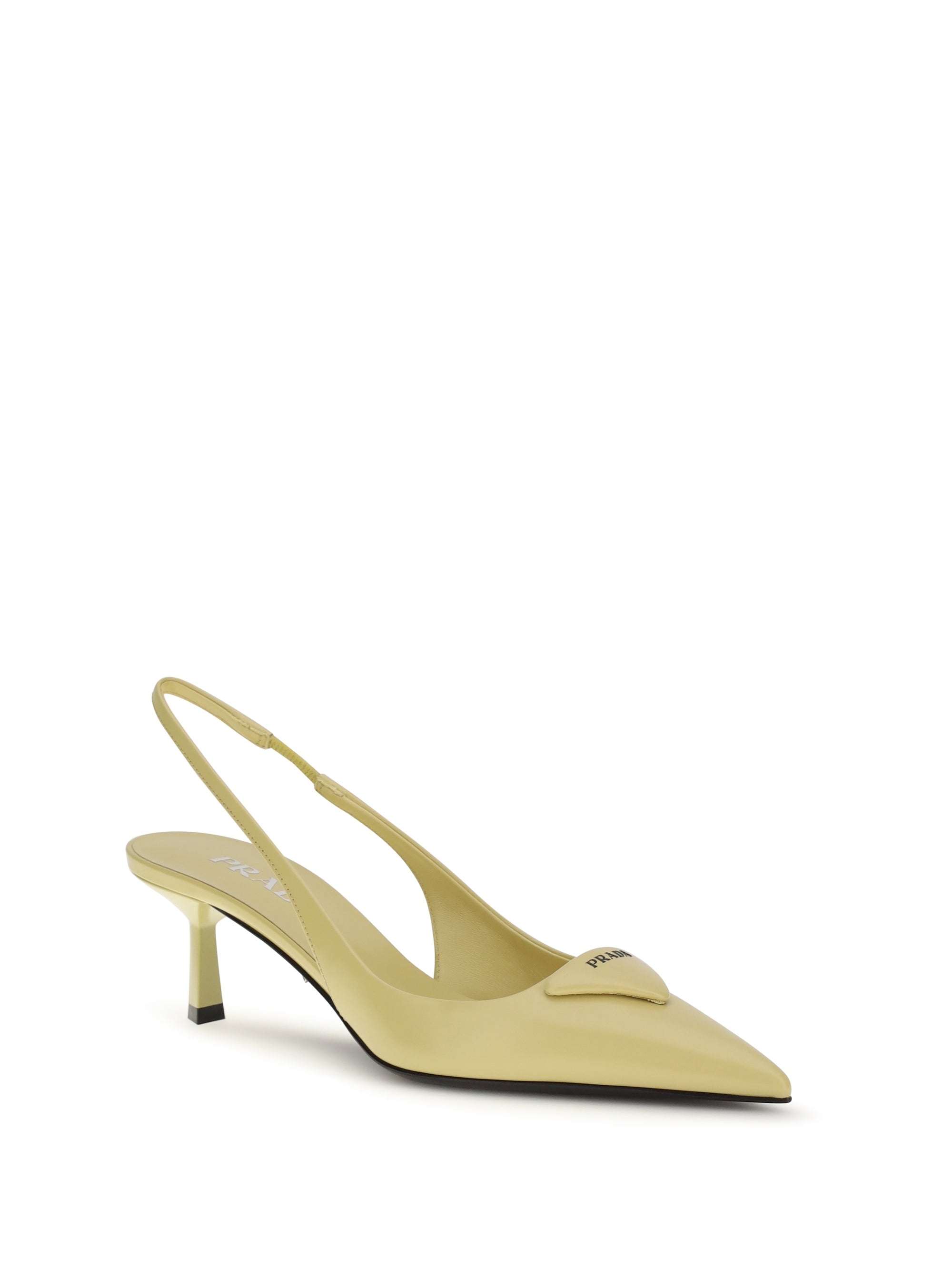 Triangle Logo Slingback Pumps
