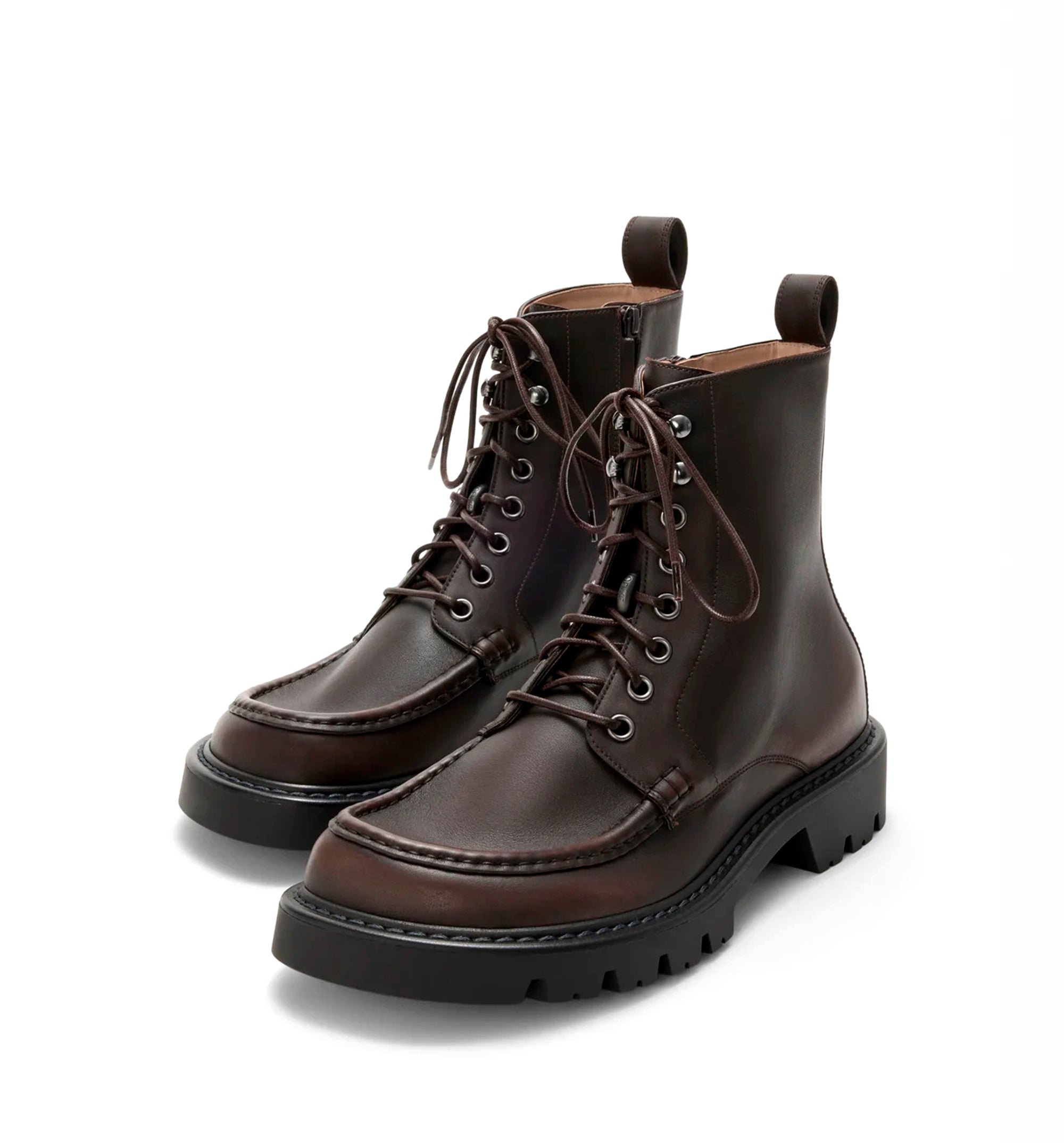 Sierra combat ankle boot in brushed-off calfskin