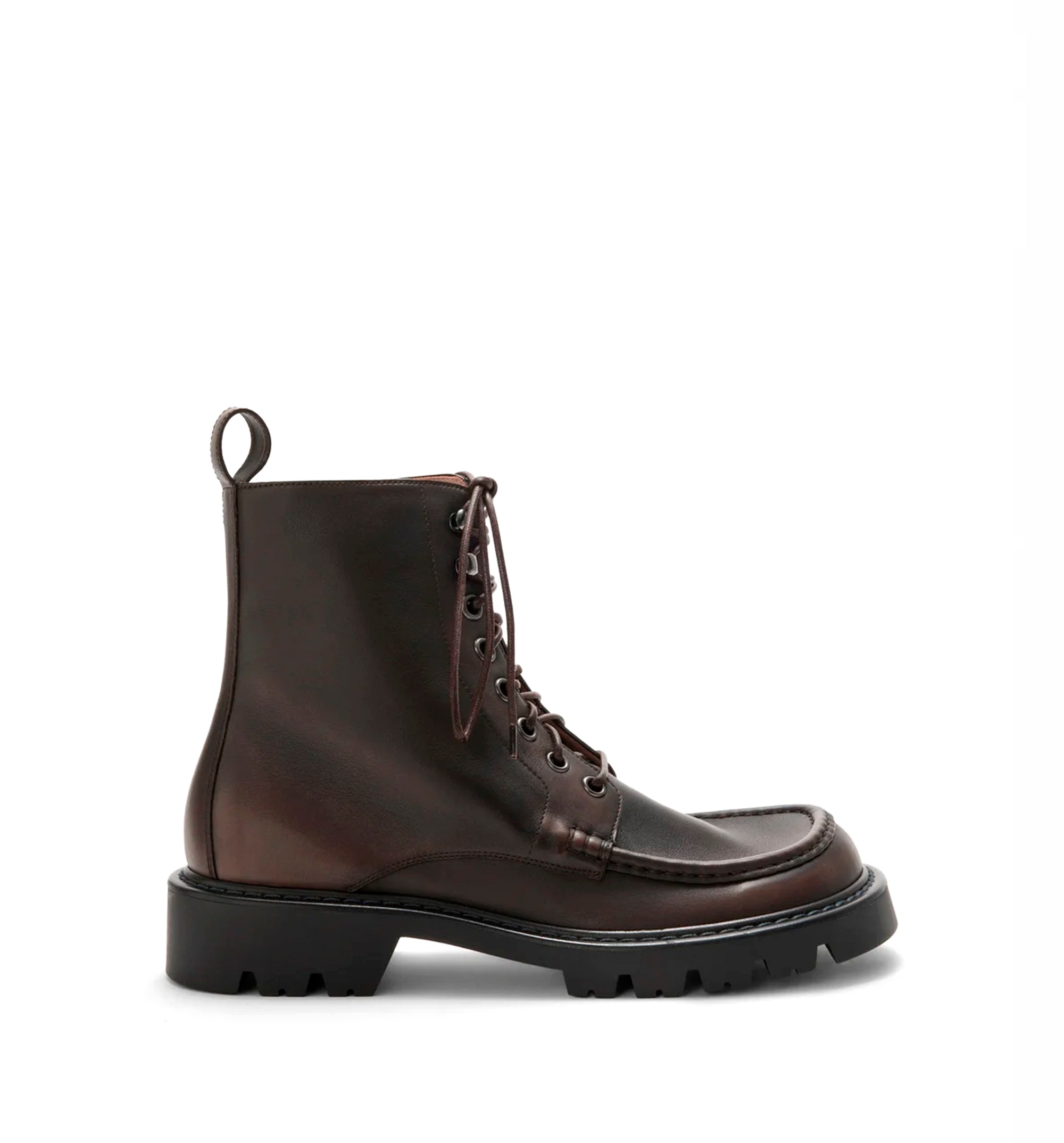 Sierra combat ankle boot in brushed-off calfskin