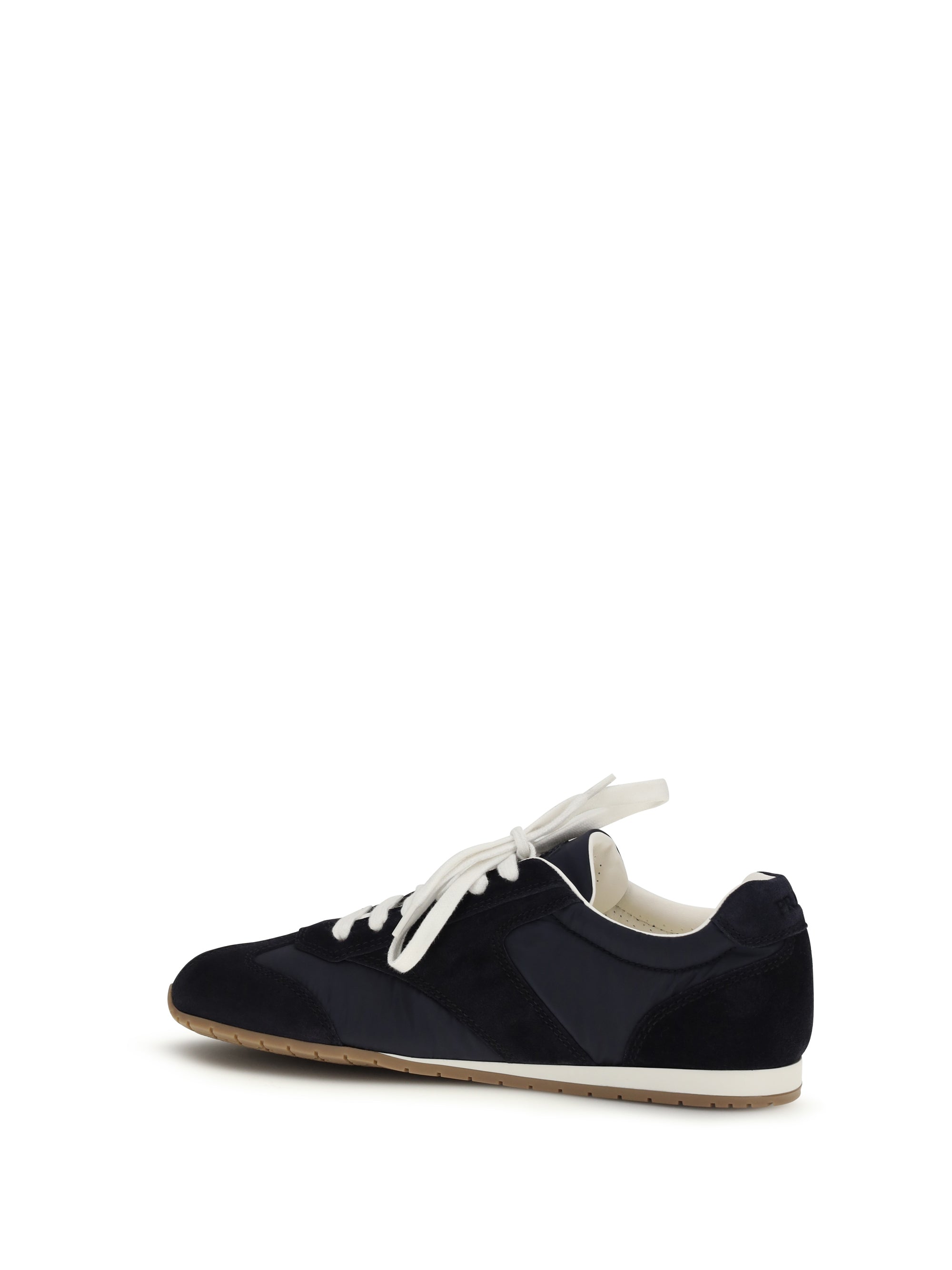 Nylon And Suede Low-Top Sneakers