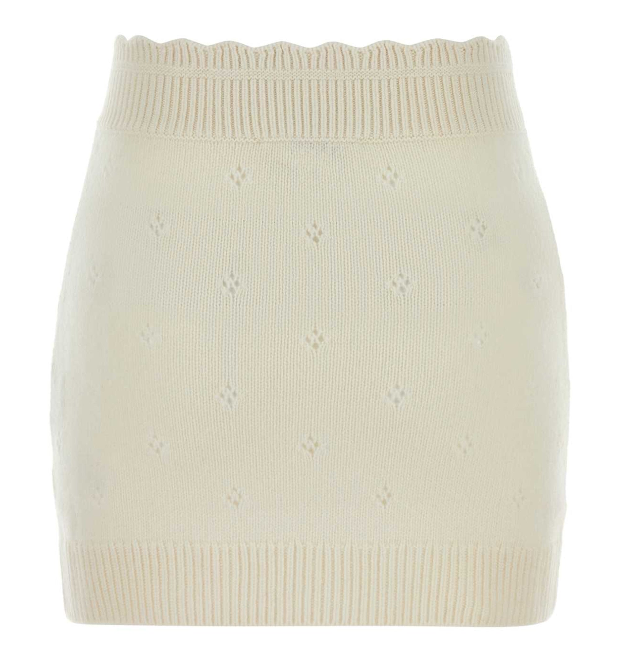 Fitted Mini Skirt In A Wool & Cashmere Knit