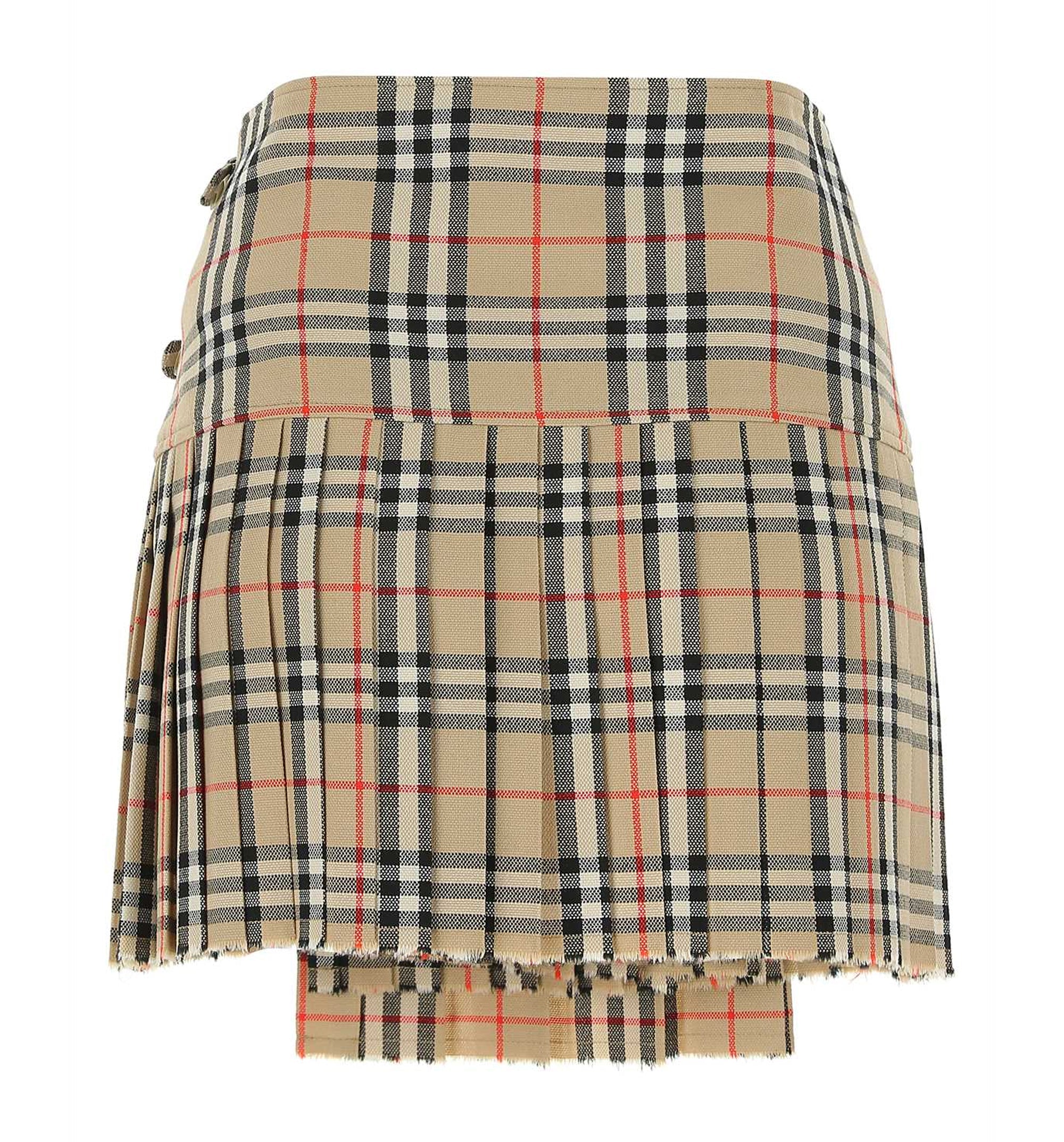 Vintage Check Wool Kilt Skirt