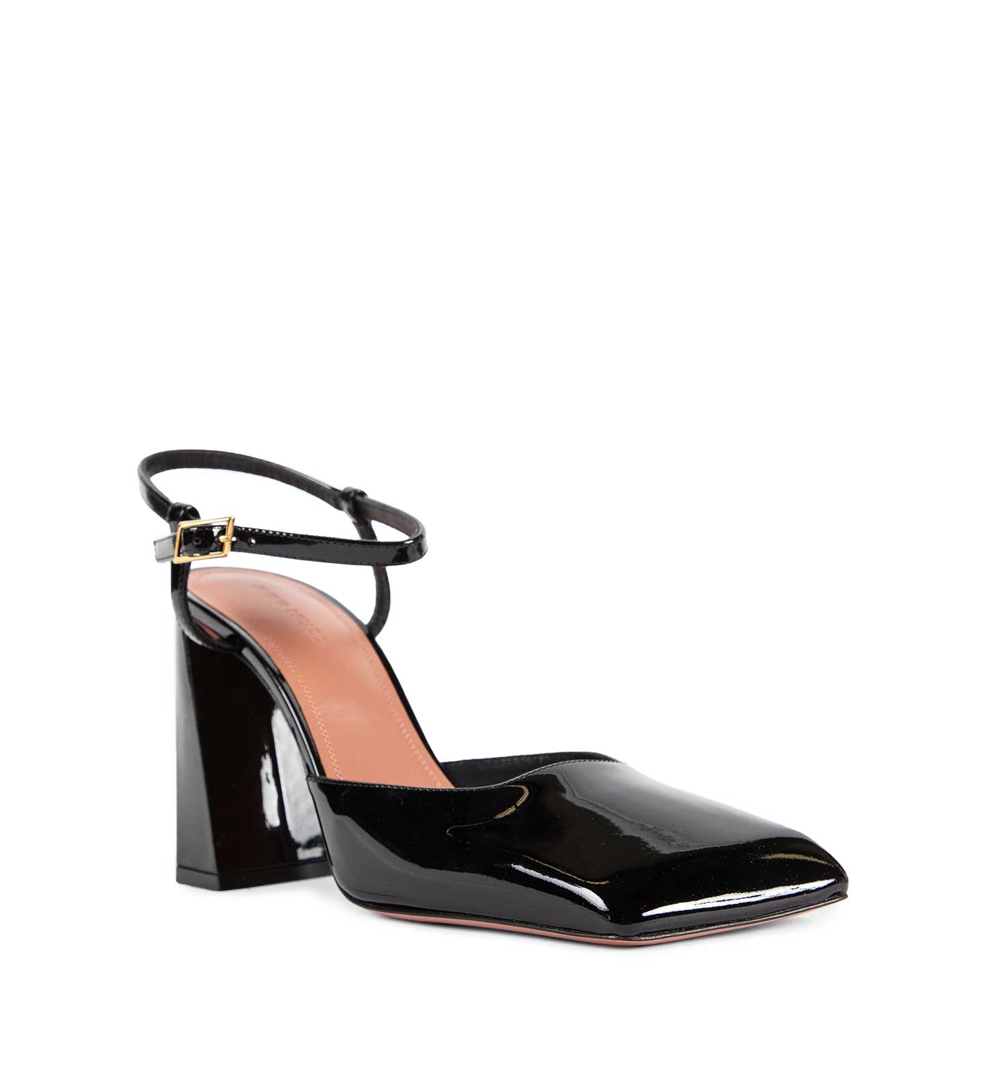 Charlotte Pump Black Patent And Gold Buckle
