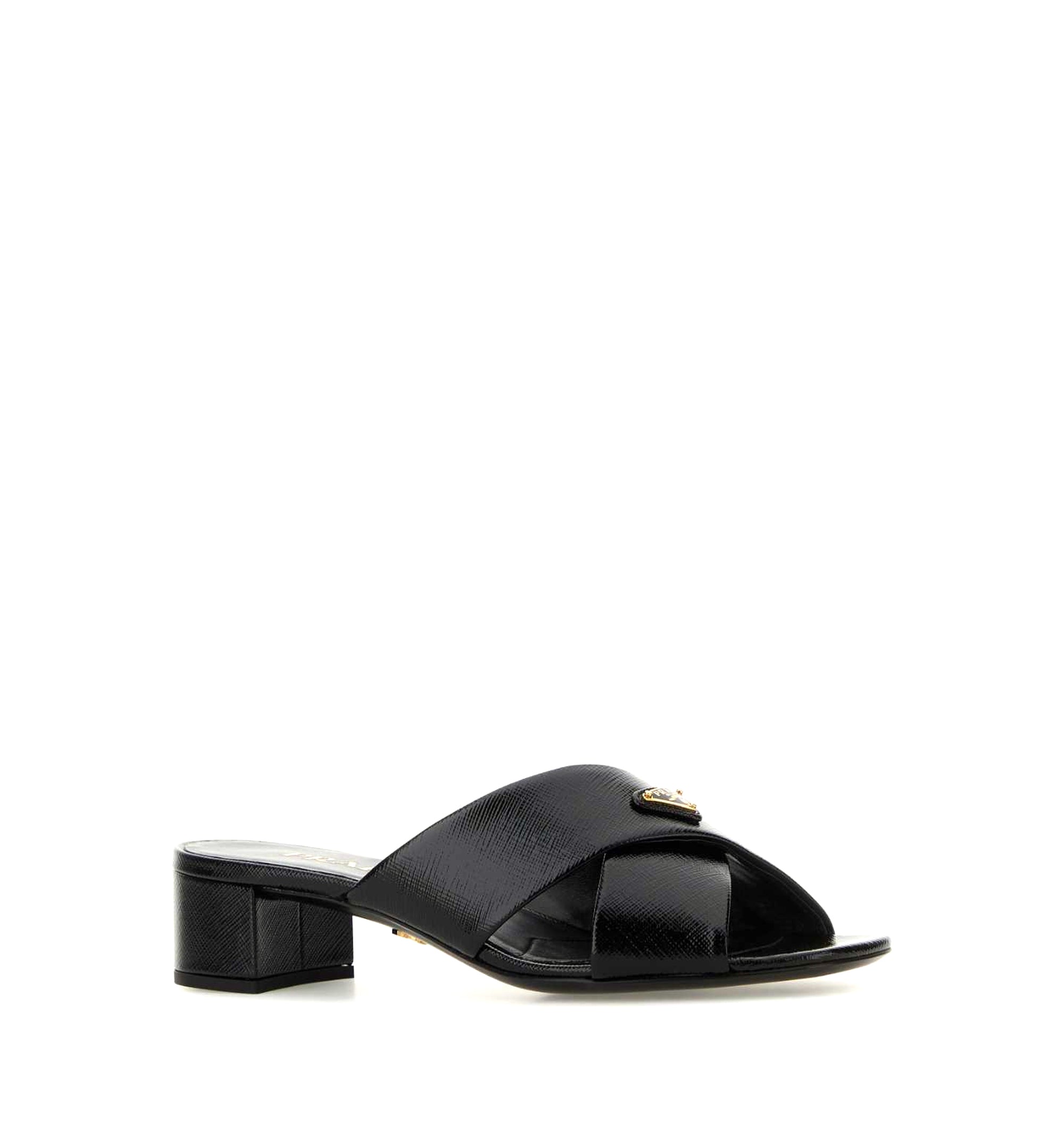 Saffiano Patent Leather Mules