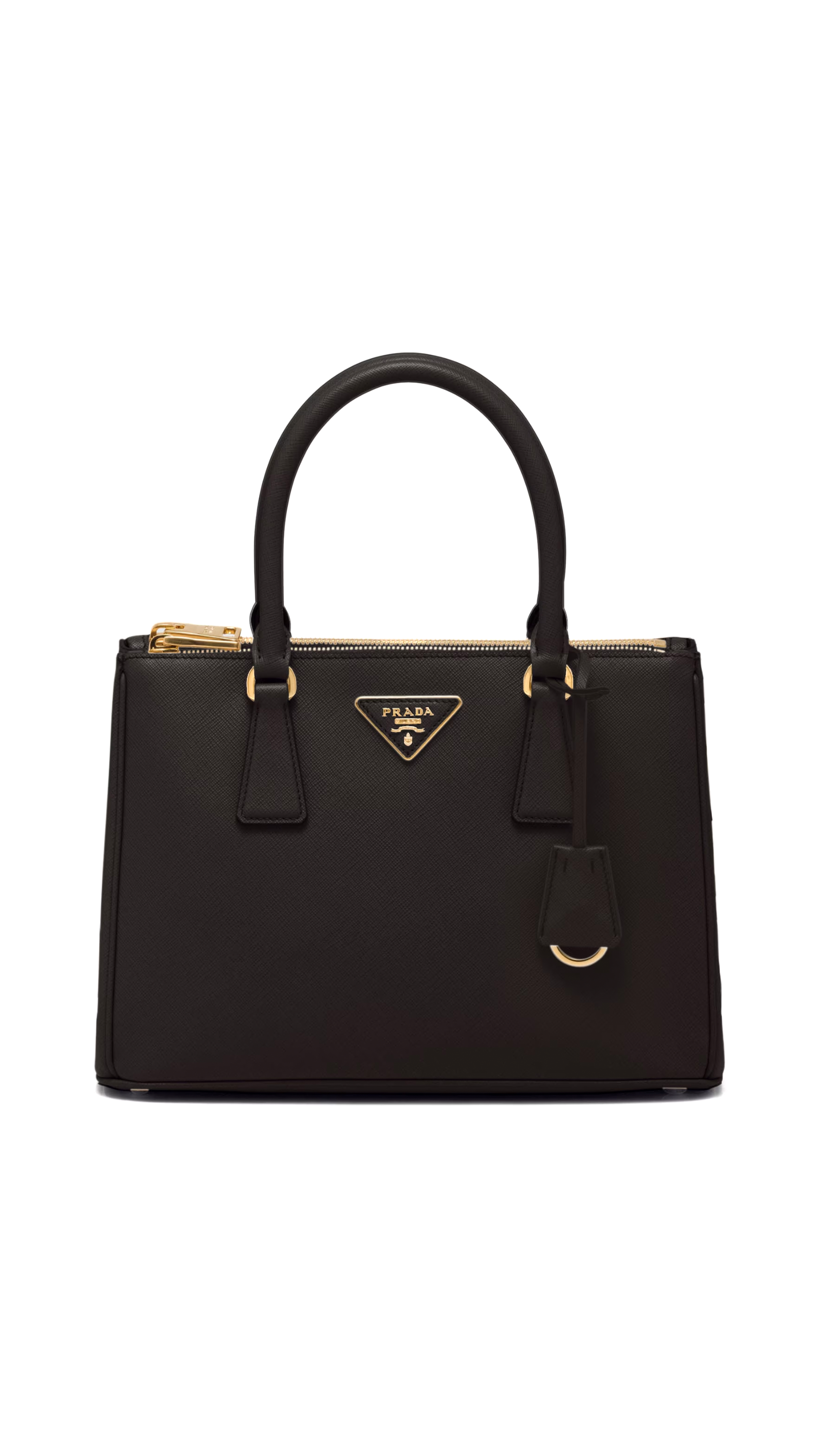 Medium Prada Galleria Saffiano Leather Bag Black Amuze