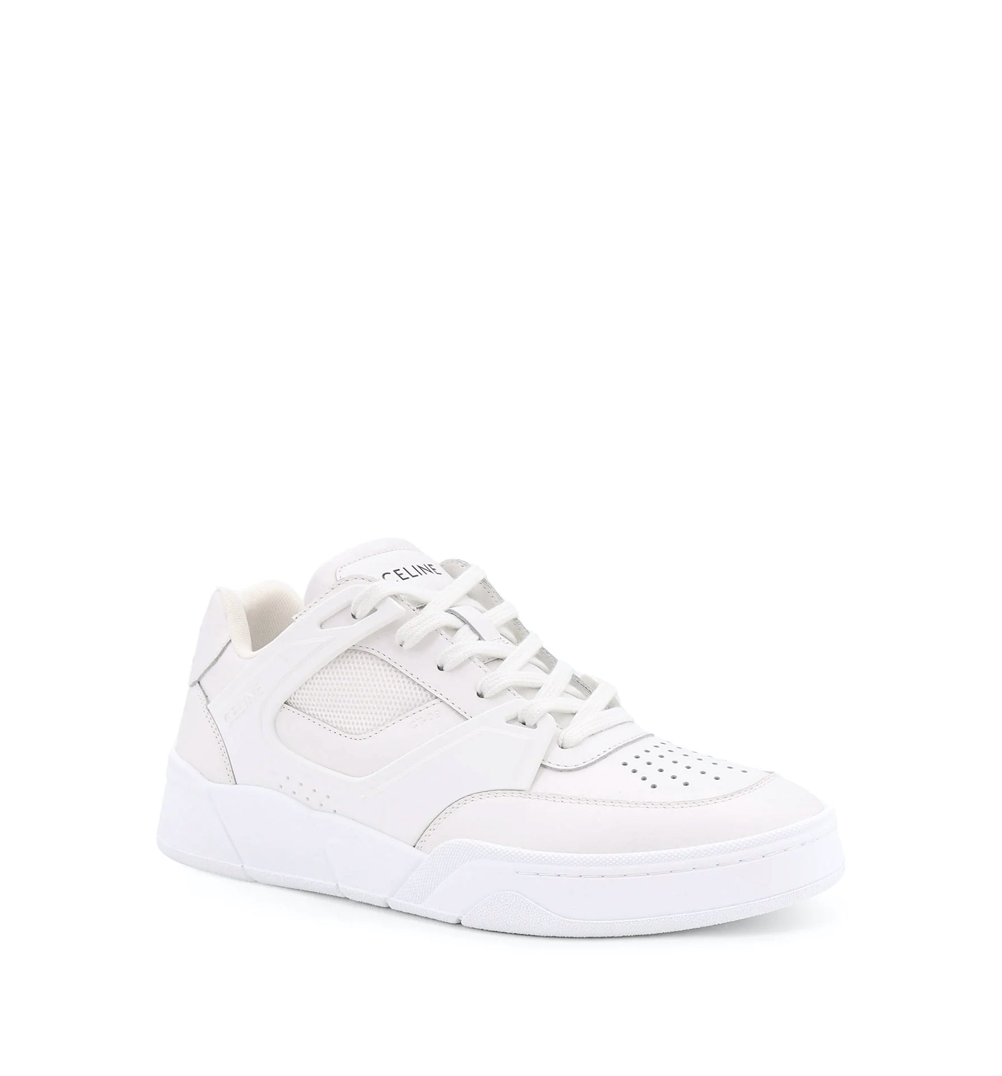 Celine Trainer CT-09 Low Lace-Up Sneaker In Calfskin And Mesh